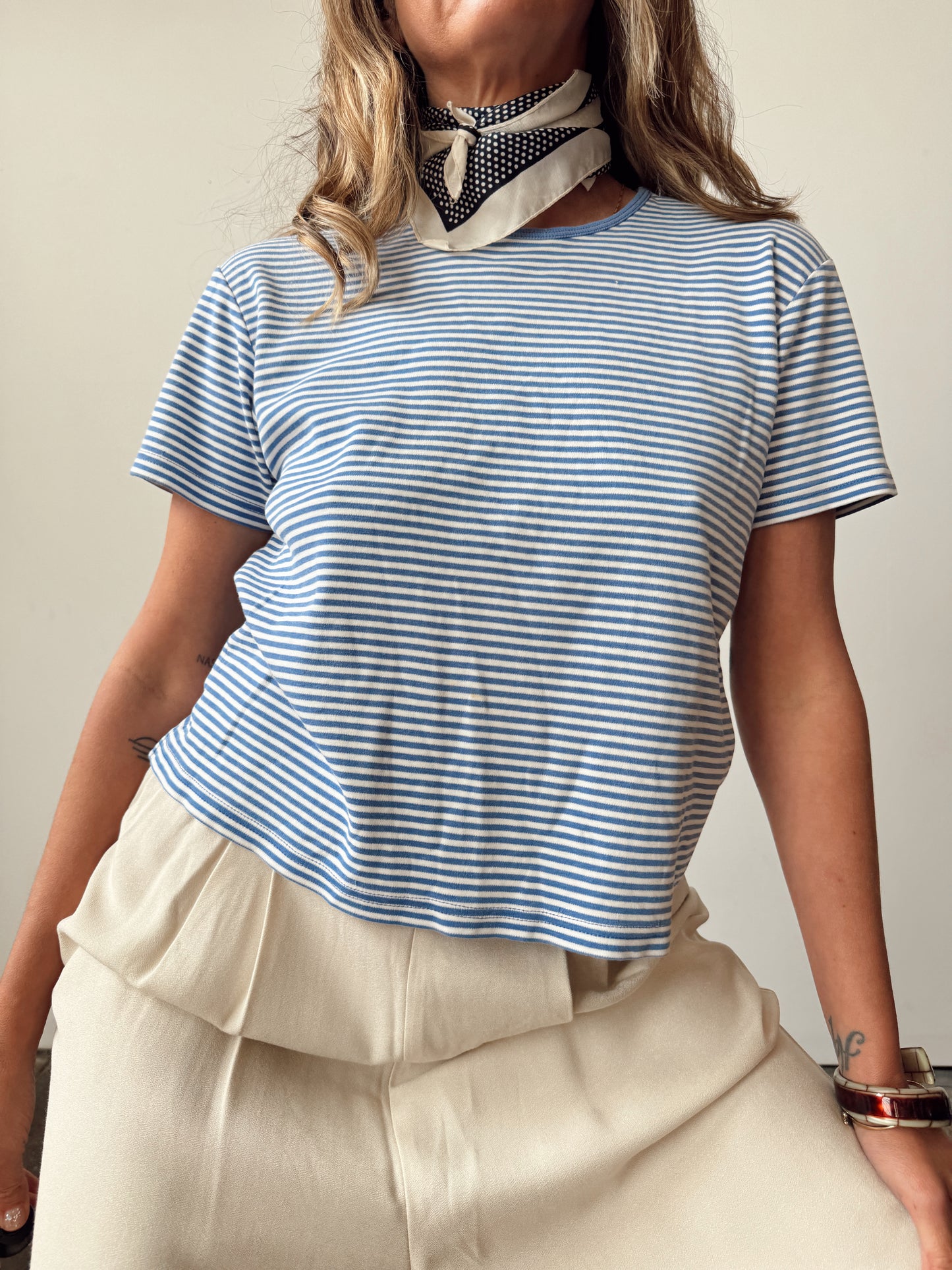 Cotton 90s Talbots Striped Tee (S)