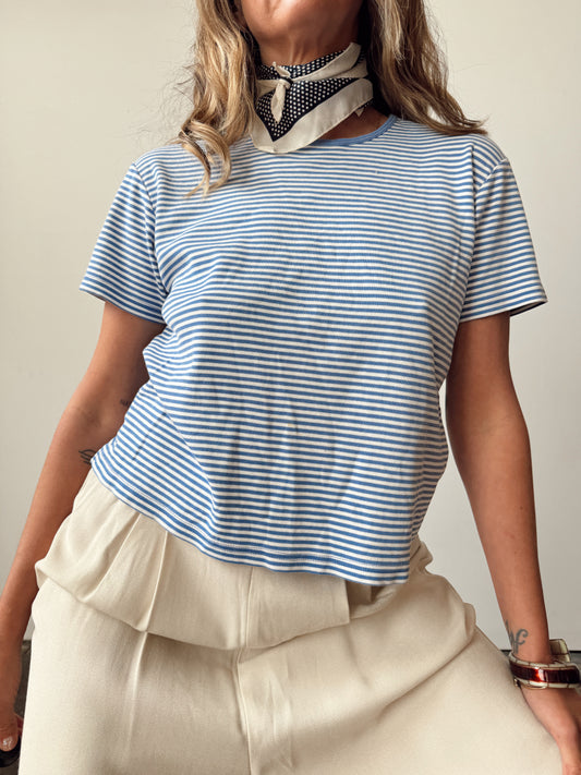 Cotton 90s Talbots Striped Tee (S)