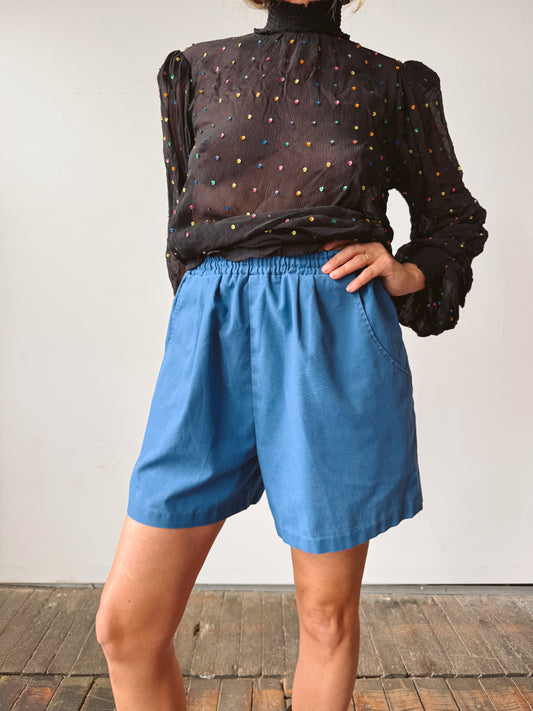 Blue Summer 90s Shorts (26")