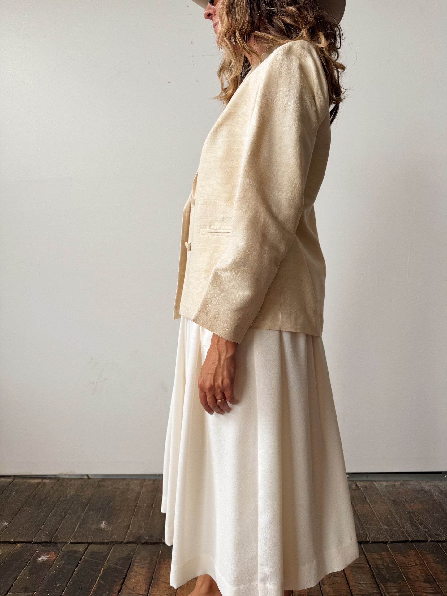 Silk Waist Ivory Blazer (S)