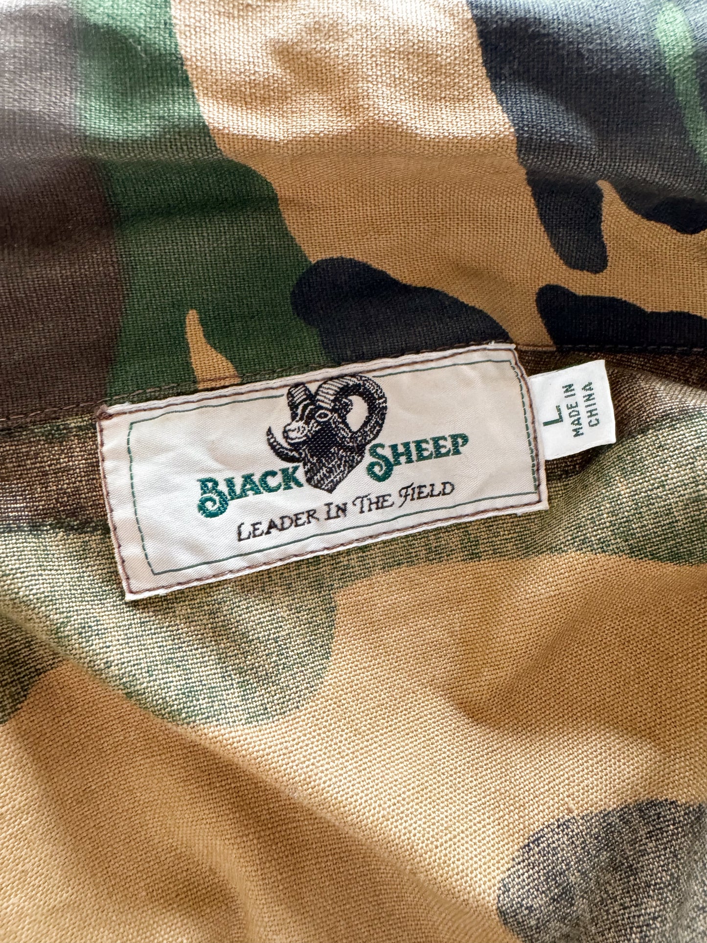 70s Black Sheep Camo Duck Hunter Lightweight Jacket (L)