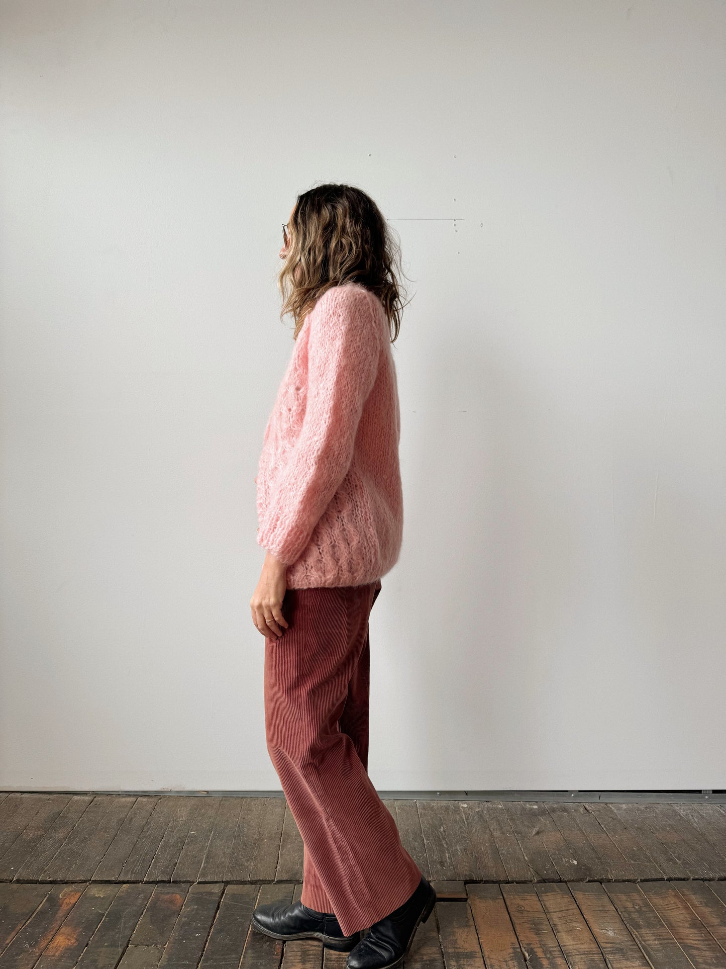 Rike's Valentine Pink Mohair Cardigan (M)