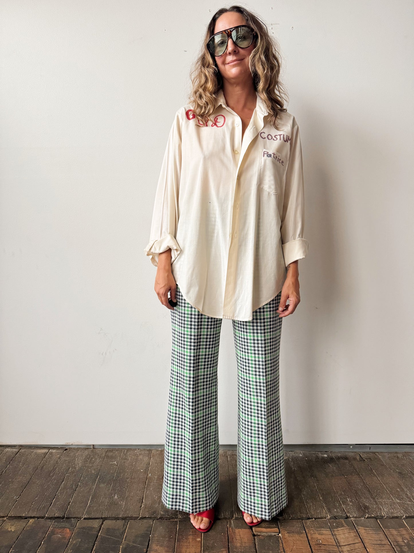 Guys and Dolls Costume Crew 70s Handwritten Shirt (Mens L)