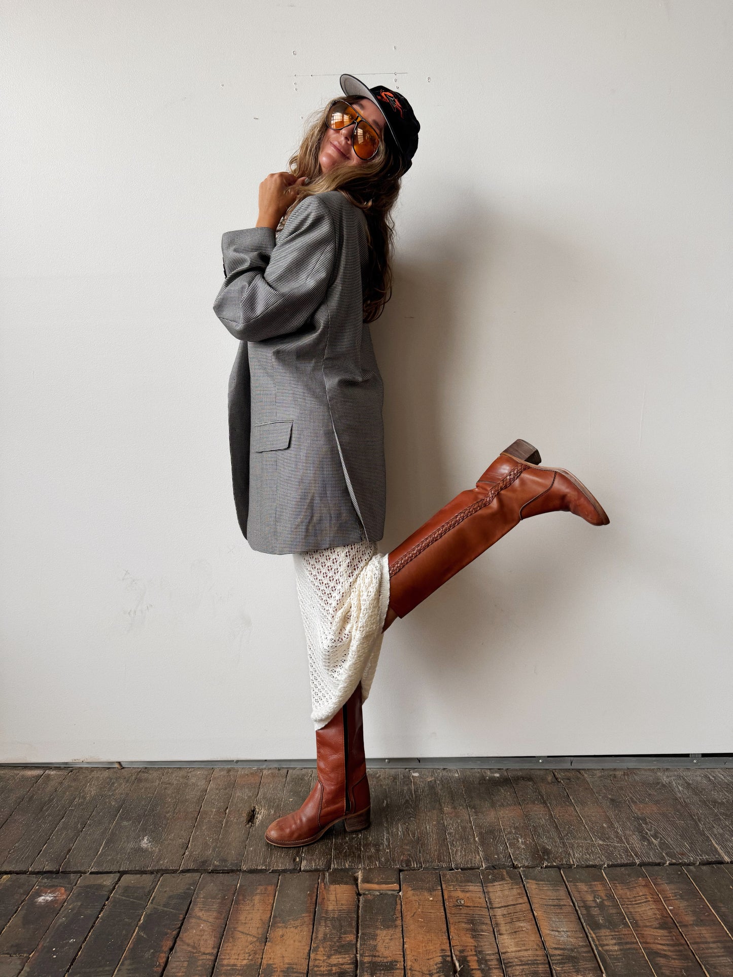 Vintage Mens Nordstrom Houndstooth Sports Coat (XL)