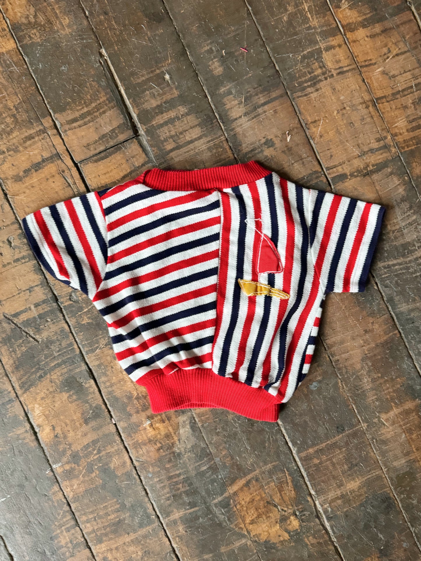 70s Striped Sailboat Applique Knit (12mths)