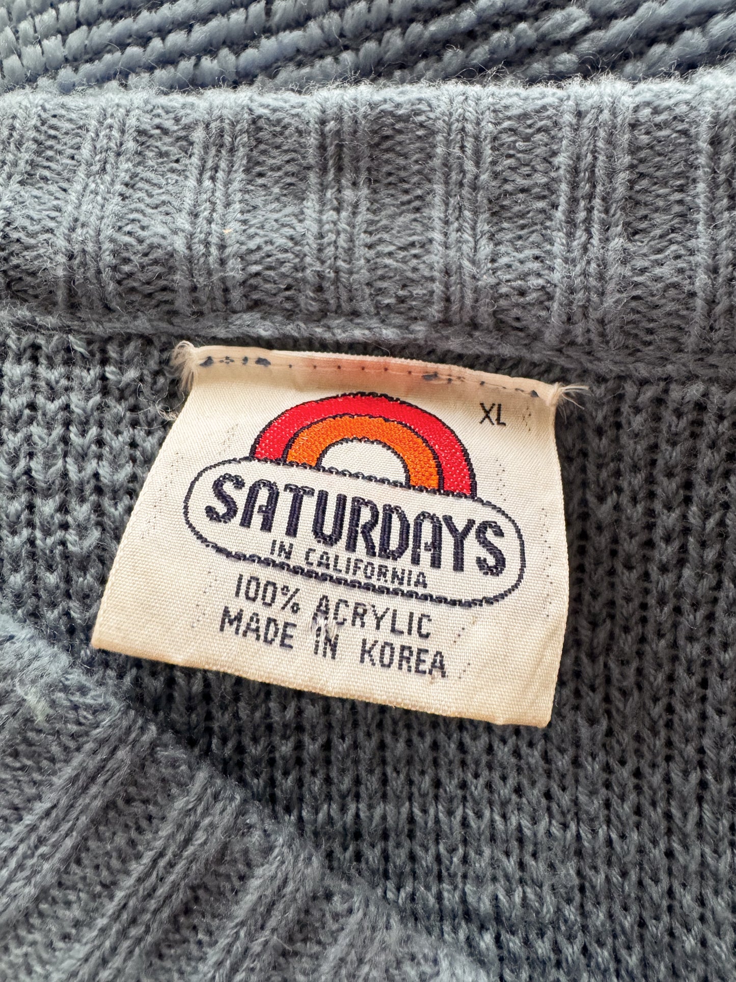 70s Saturdays Chenille V-Neck Sweater (XL)