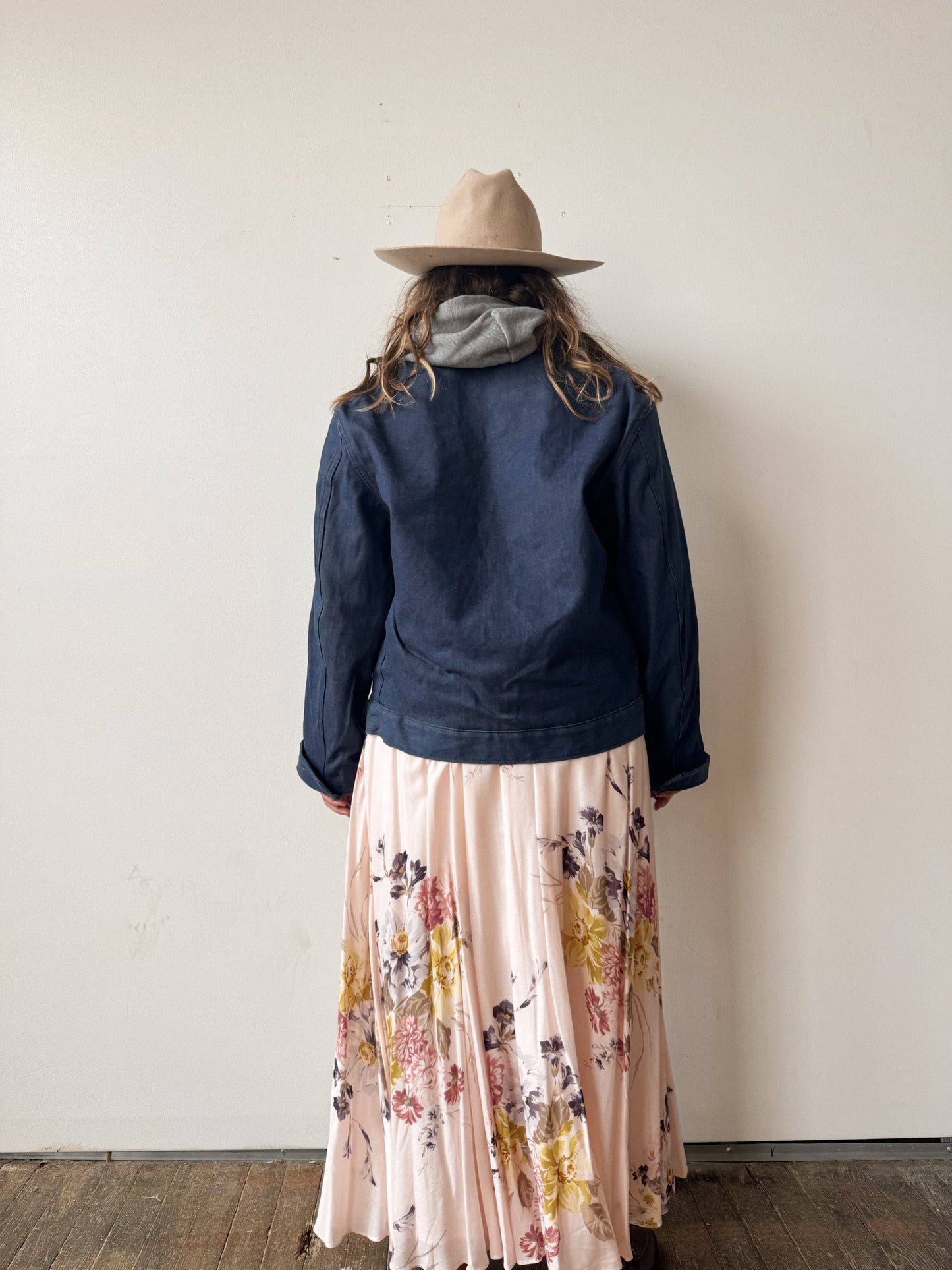 Denim 70s Flannel Lined Work Wear Jacket (M)