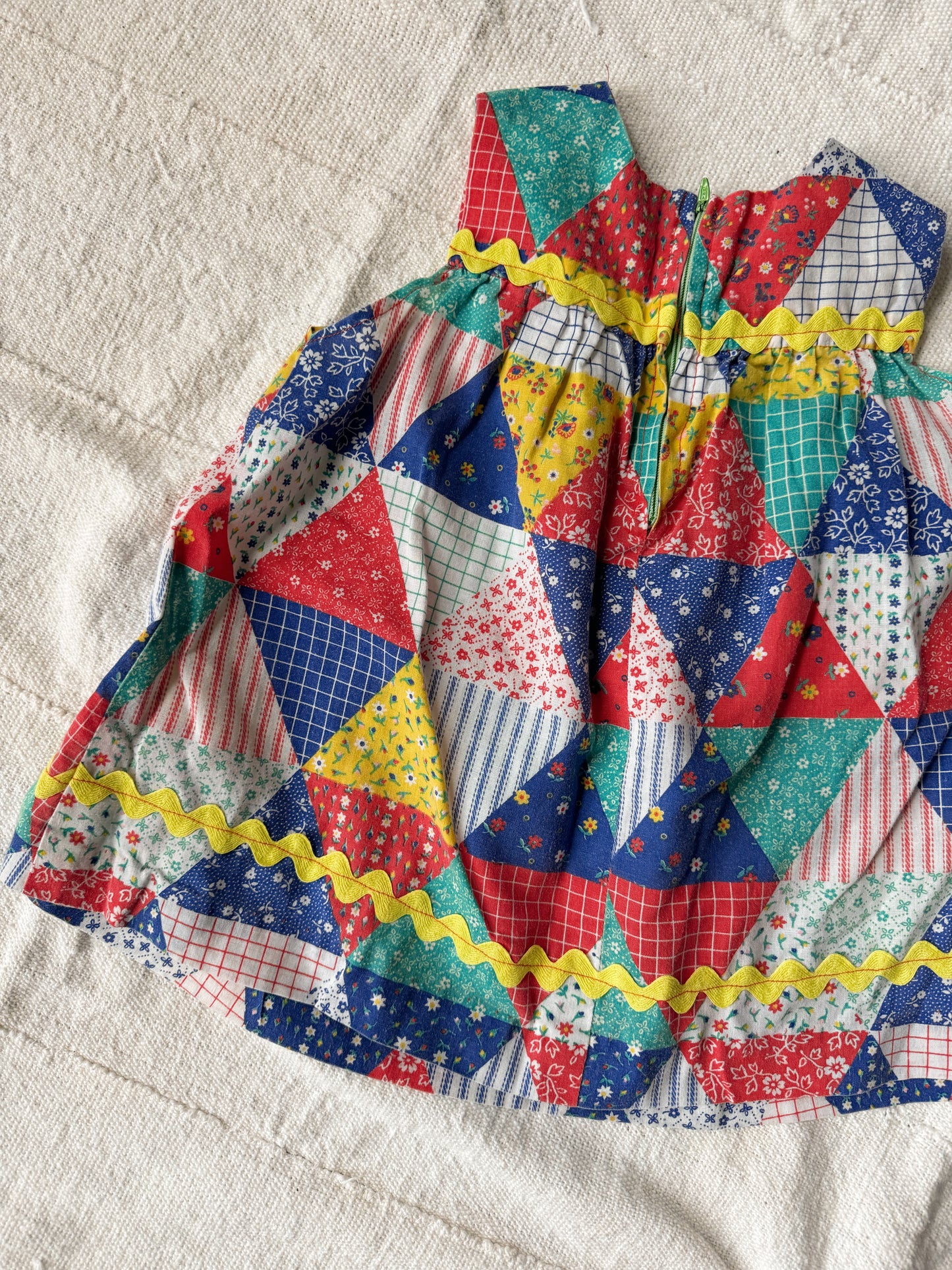 70s Patchwork Handmade Dress (3T)