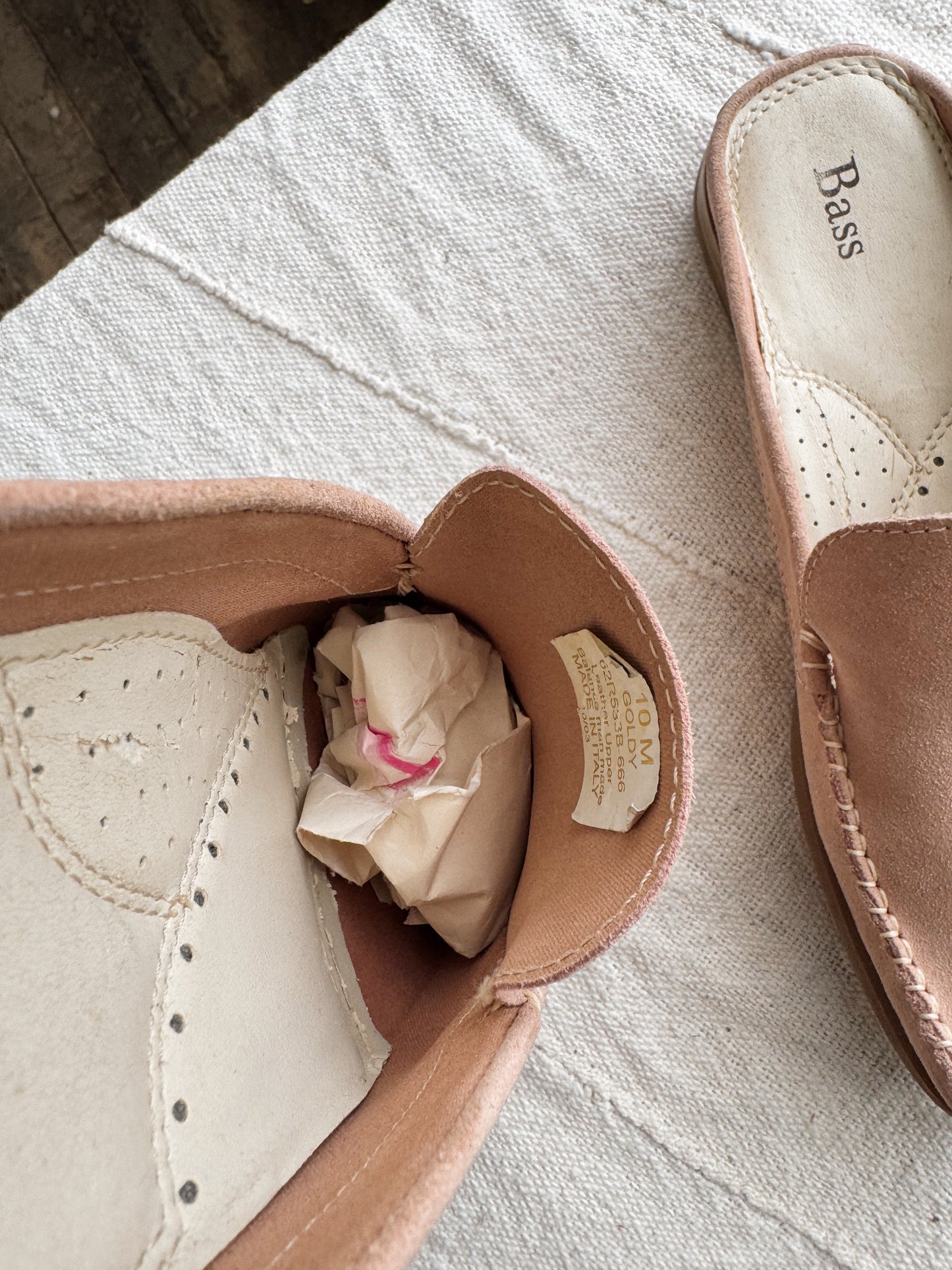 Bass Light Pink Suede Mules (10)