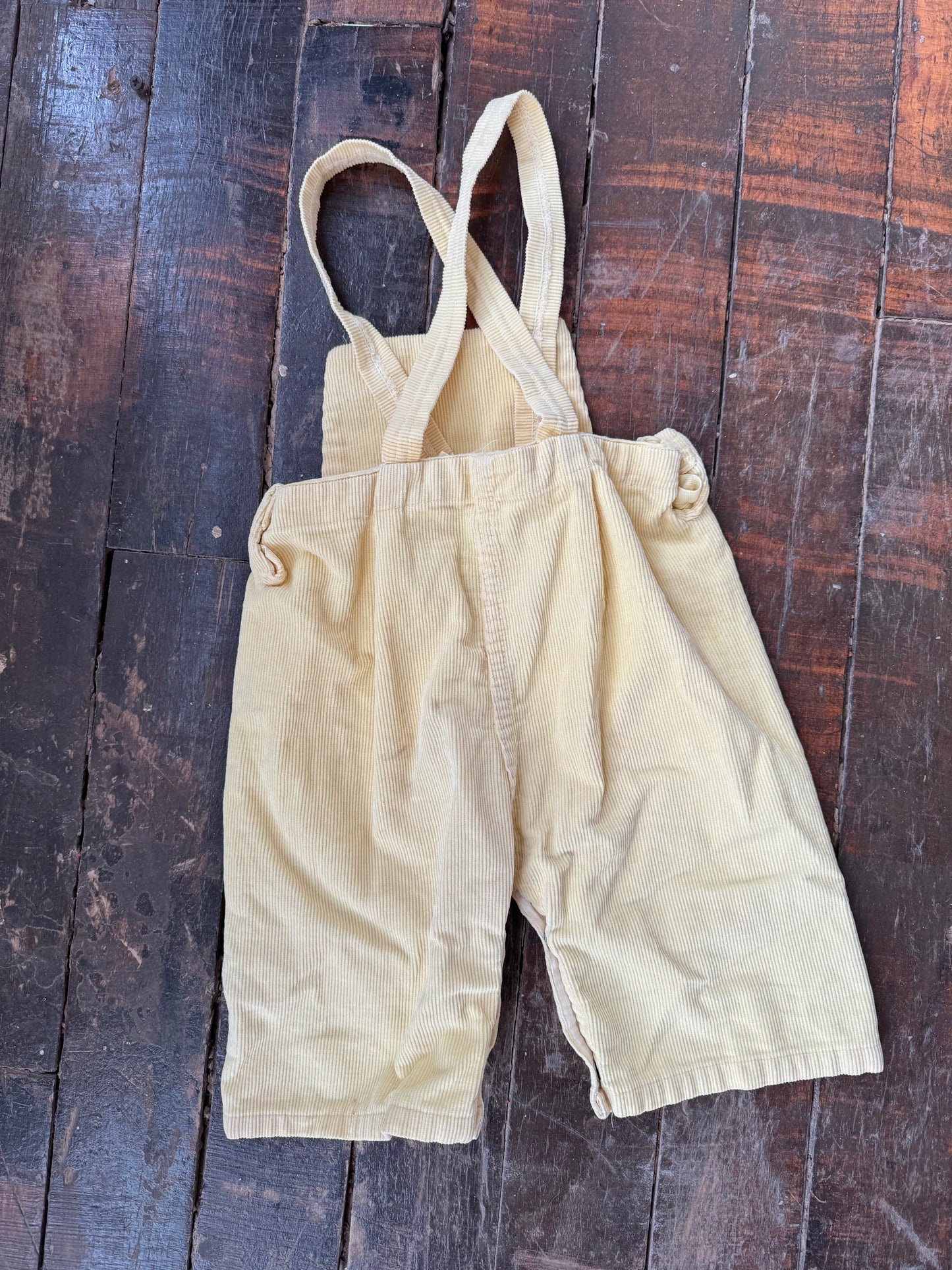 70s Yellow Corduroy Overalls (12mos)