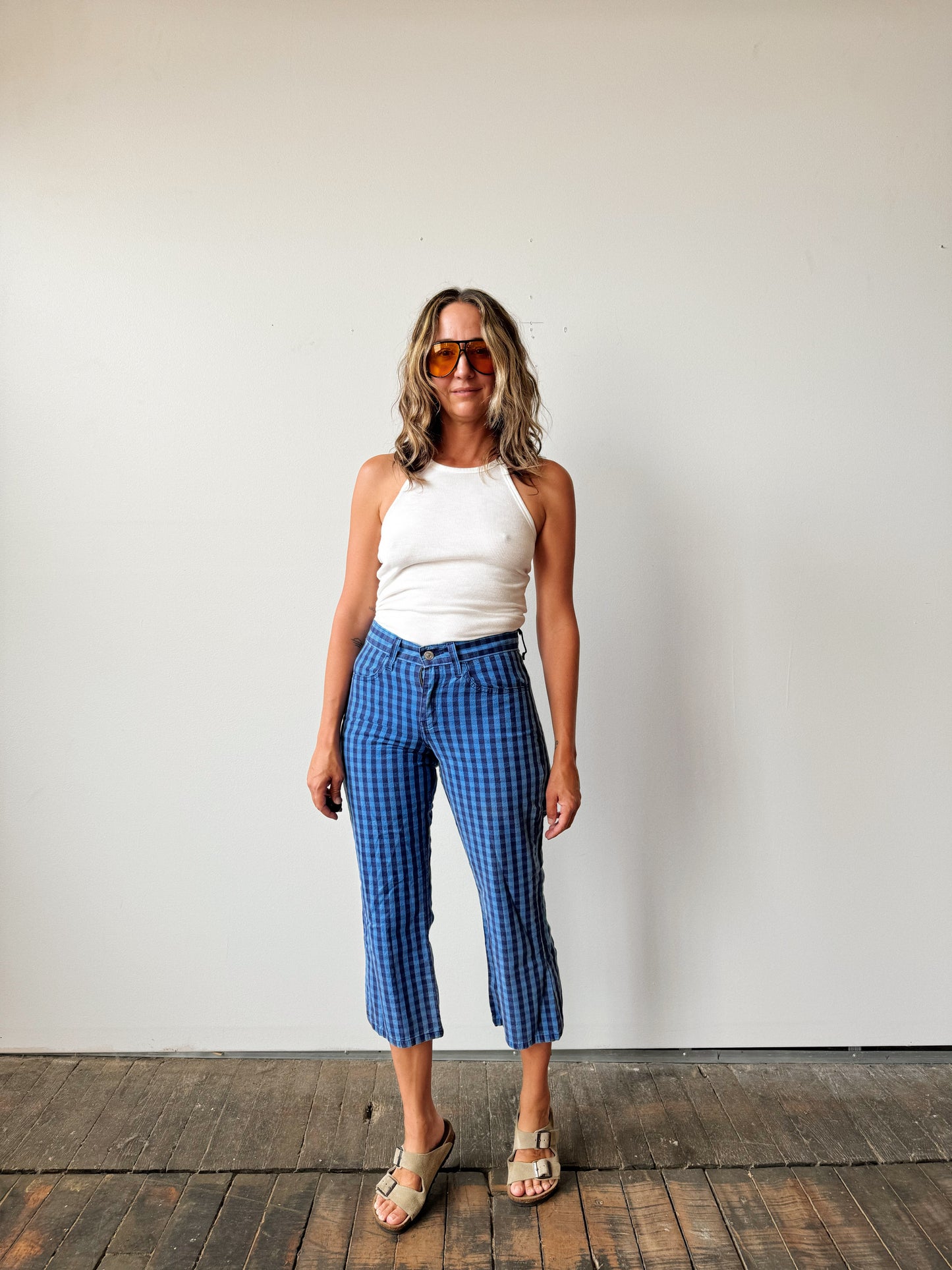 Levi's Blue Plaid Capri Pant (26")