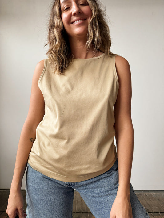 Beige 90s Saks Tank (M)