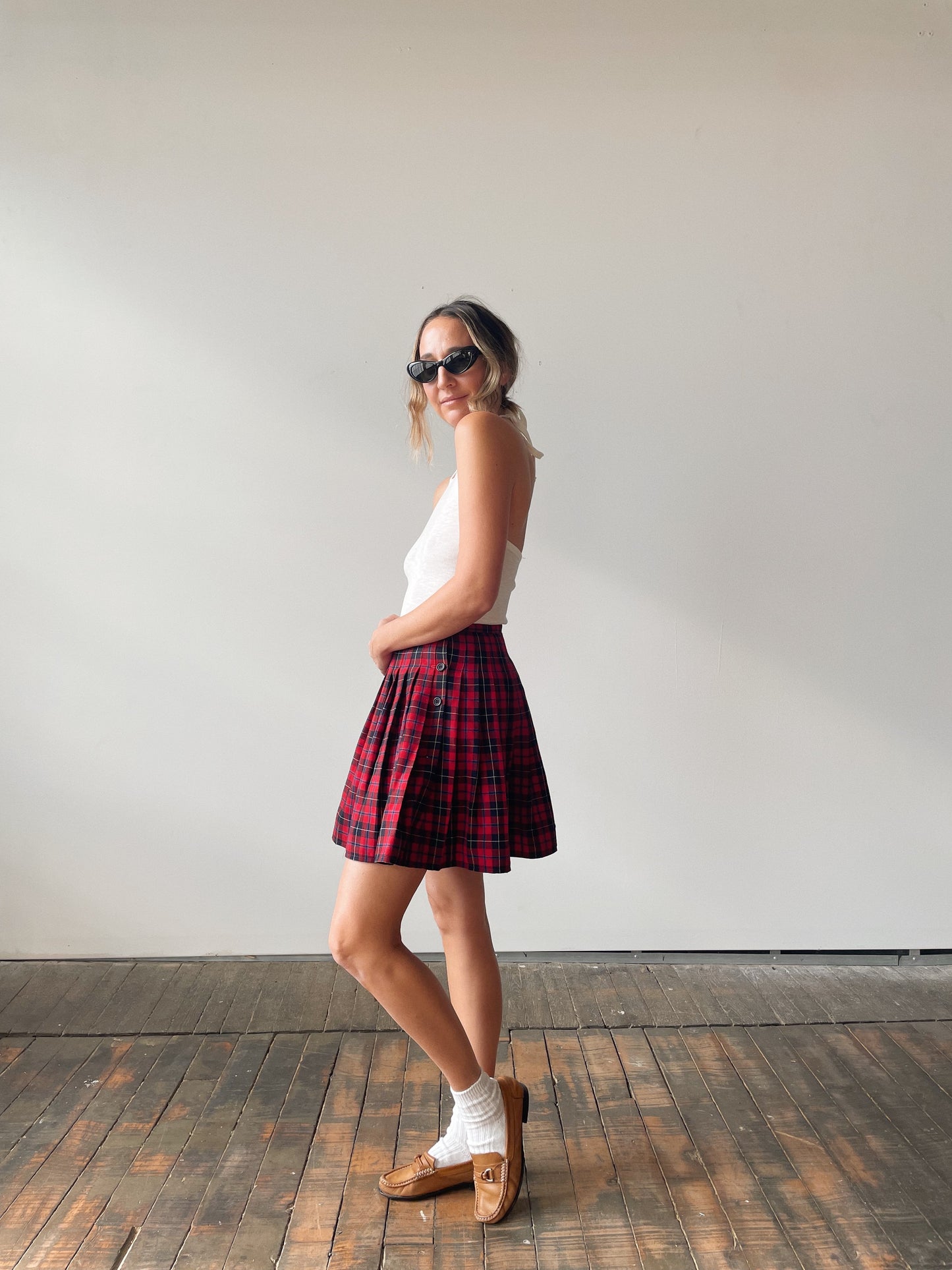 Plaid 90s School Girl Mini Skirt (S)