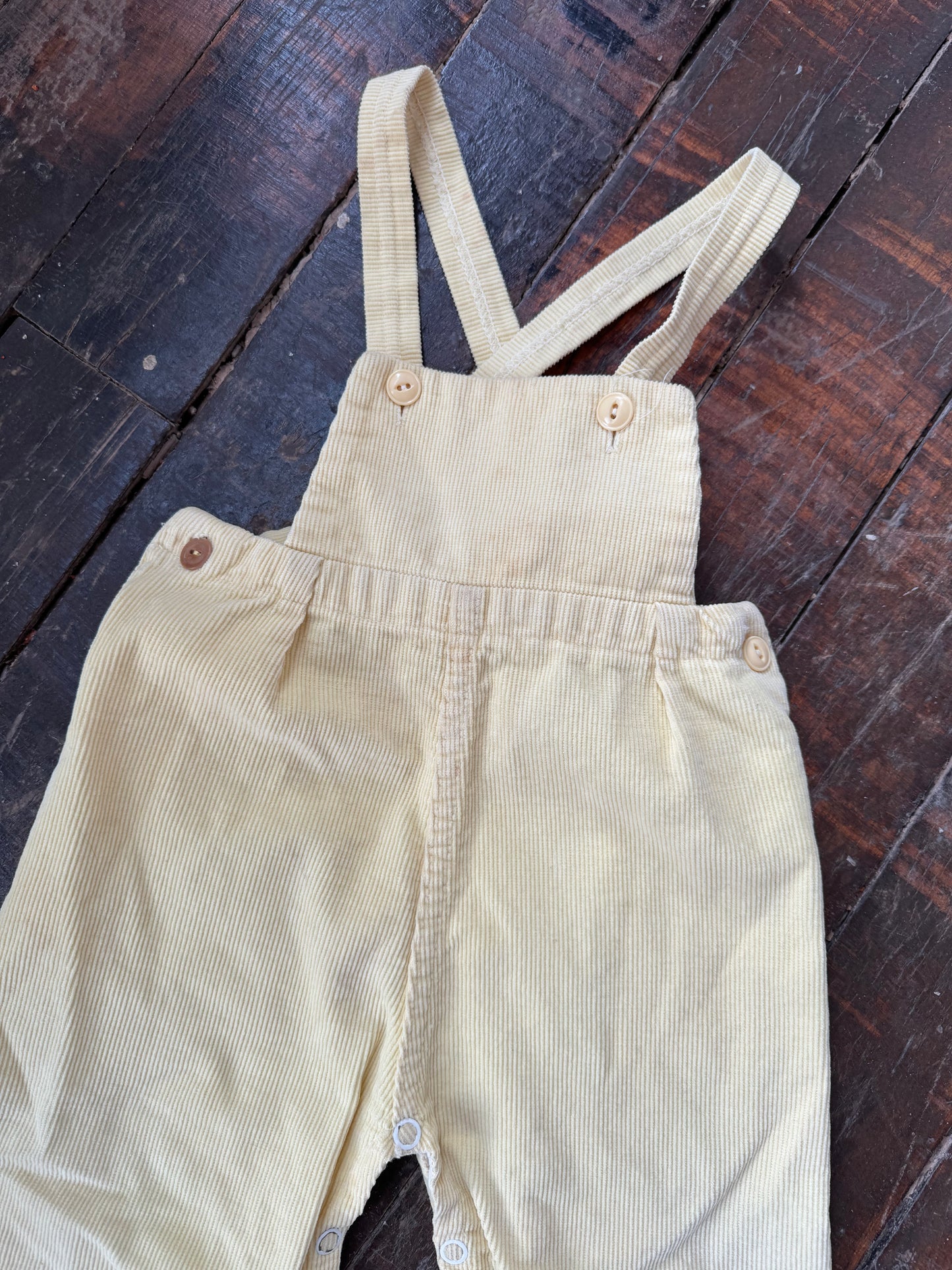 70s Yellow Corduroy Overalls (12mos)