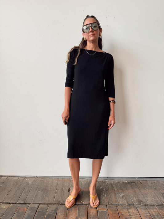 Donna Karan Made in Italy Knit Stretch Dress (L)