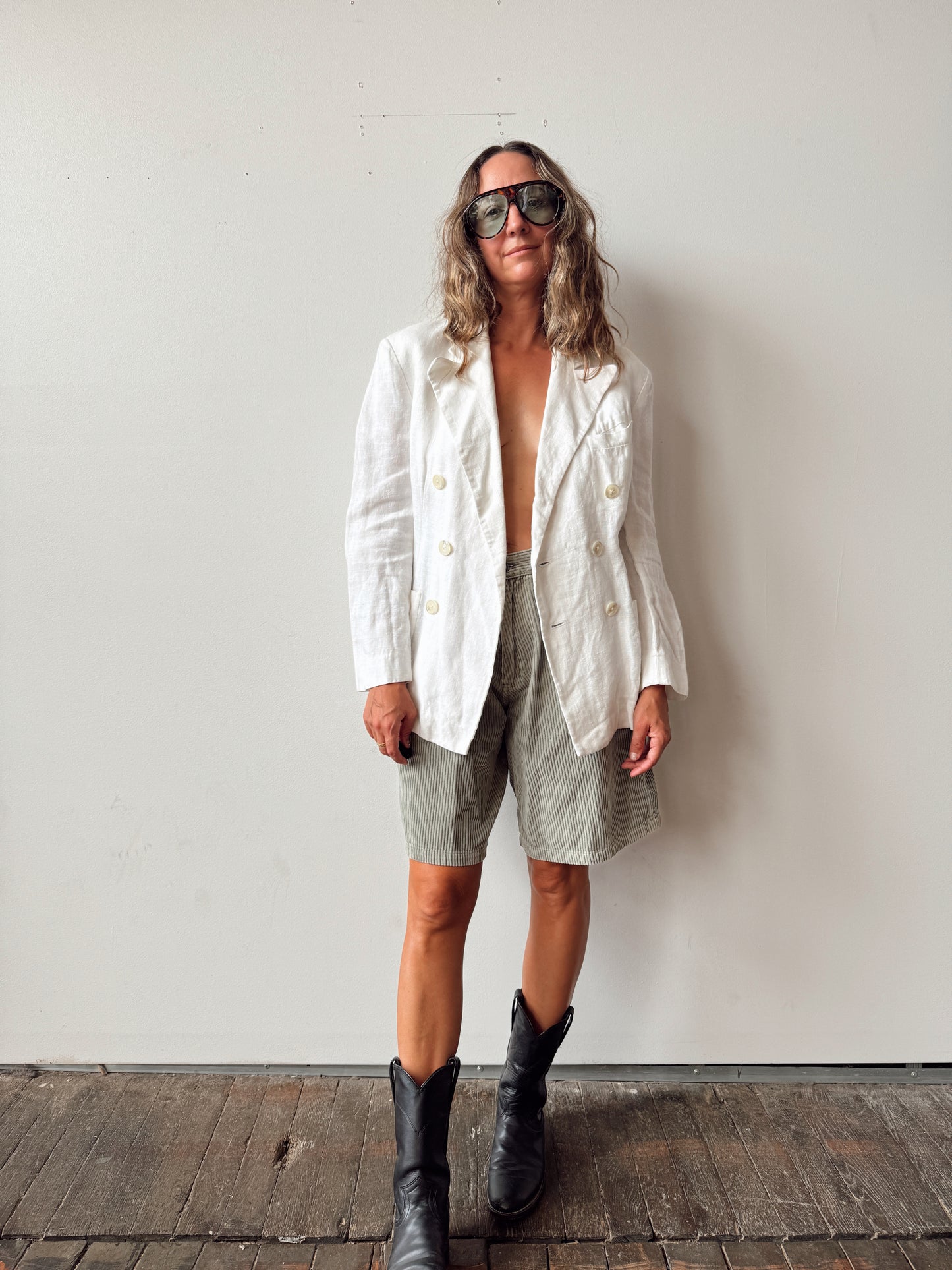 Ralph Lauren Linen Double-Breasted Summer 90s Coat (S)