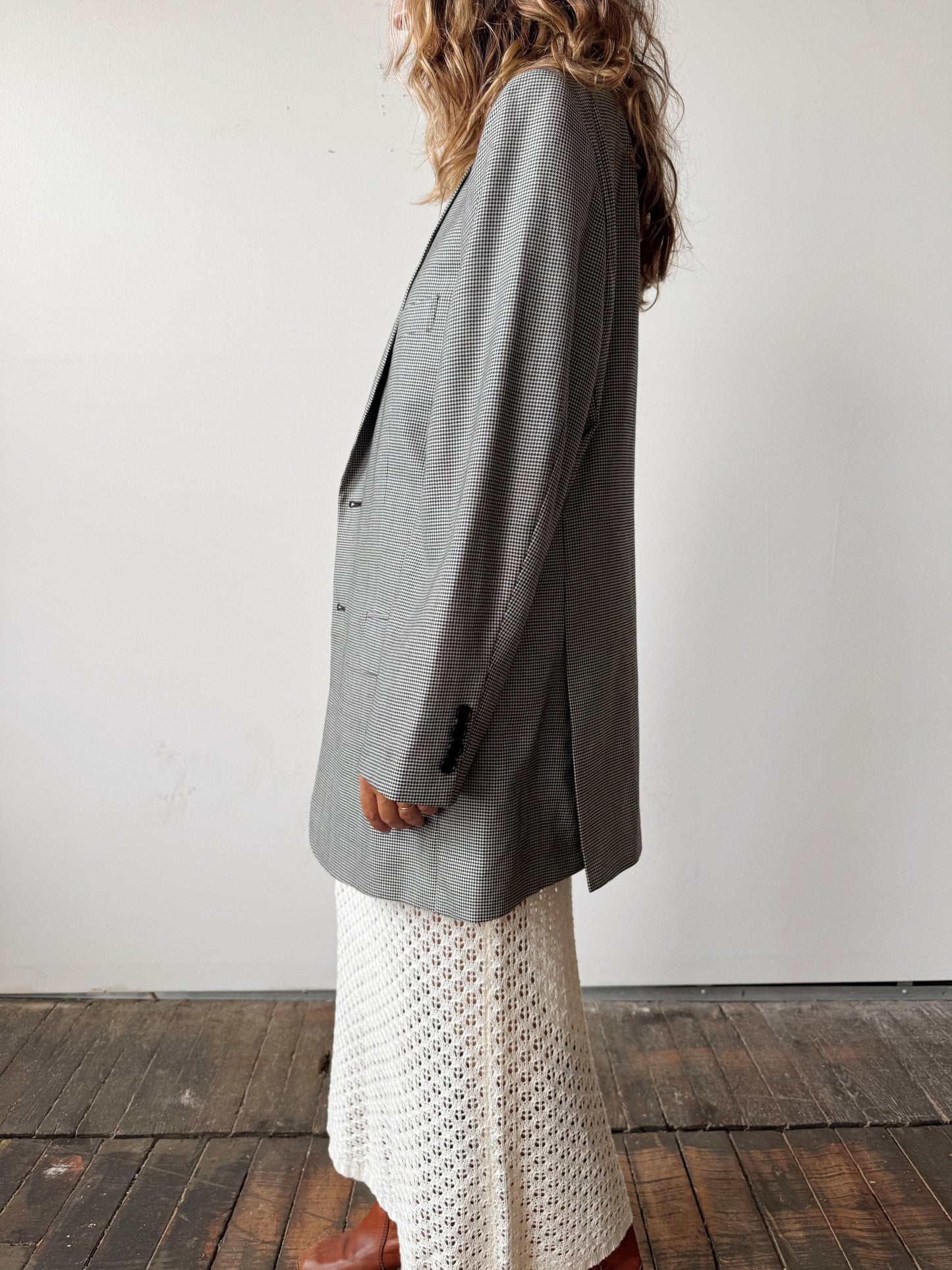 Vintage Mens Nordstrom Houndstooth Sports Coat (XL)