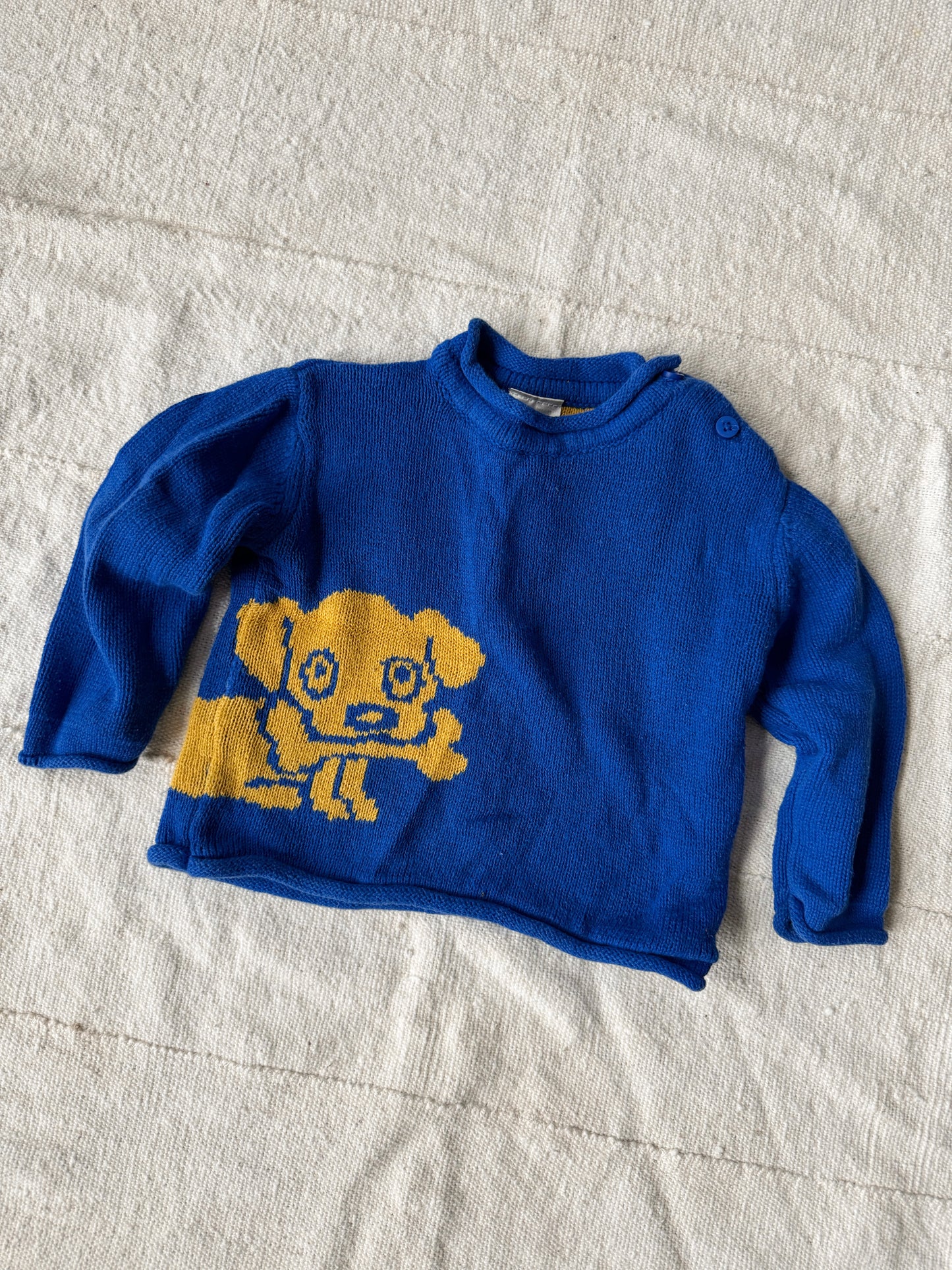 Blue Dog Curl Crewneck Sweater (12m)