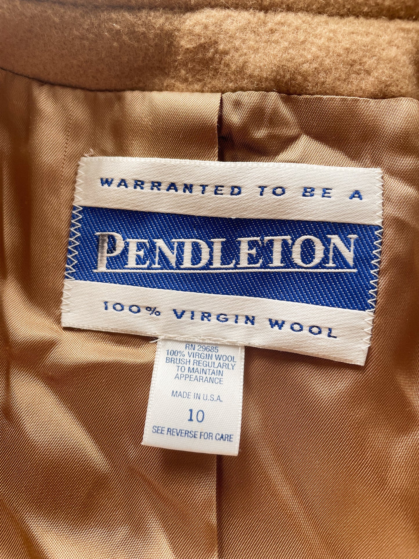 Pendleton Camel Wool Coat (M)