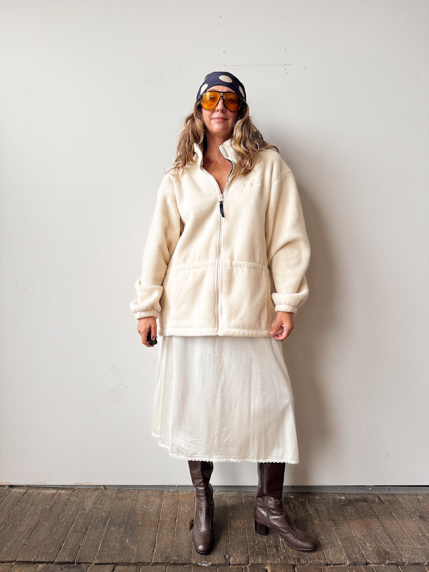 Ivory L.L. Bean Fleece, Made in USA (L)