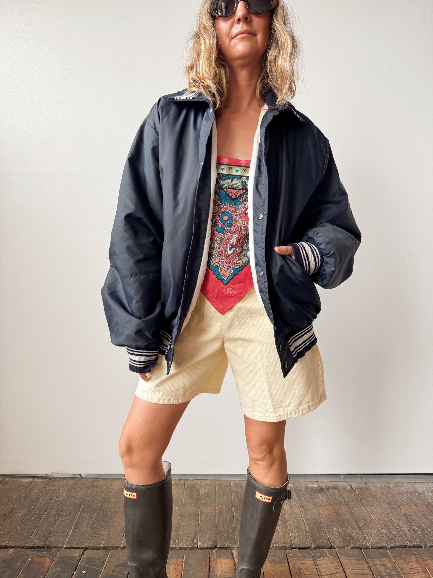 Varsity Baseball 80s Navy Jacket (L)