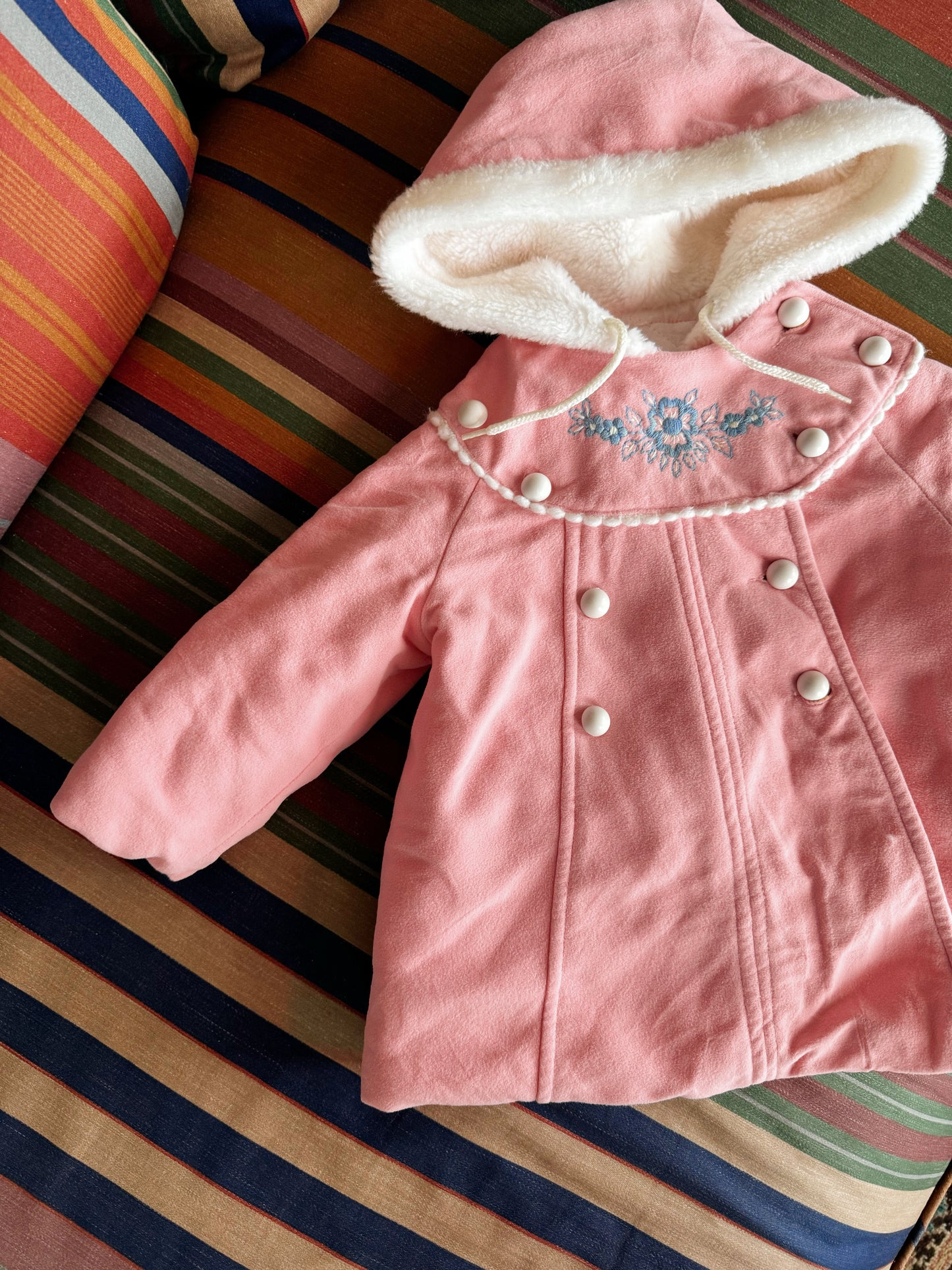 70s Pink Double-Breasted Coat (2T)