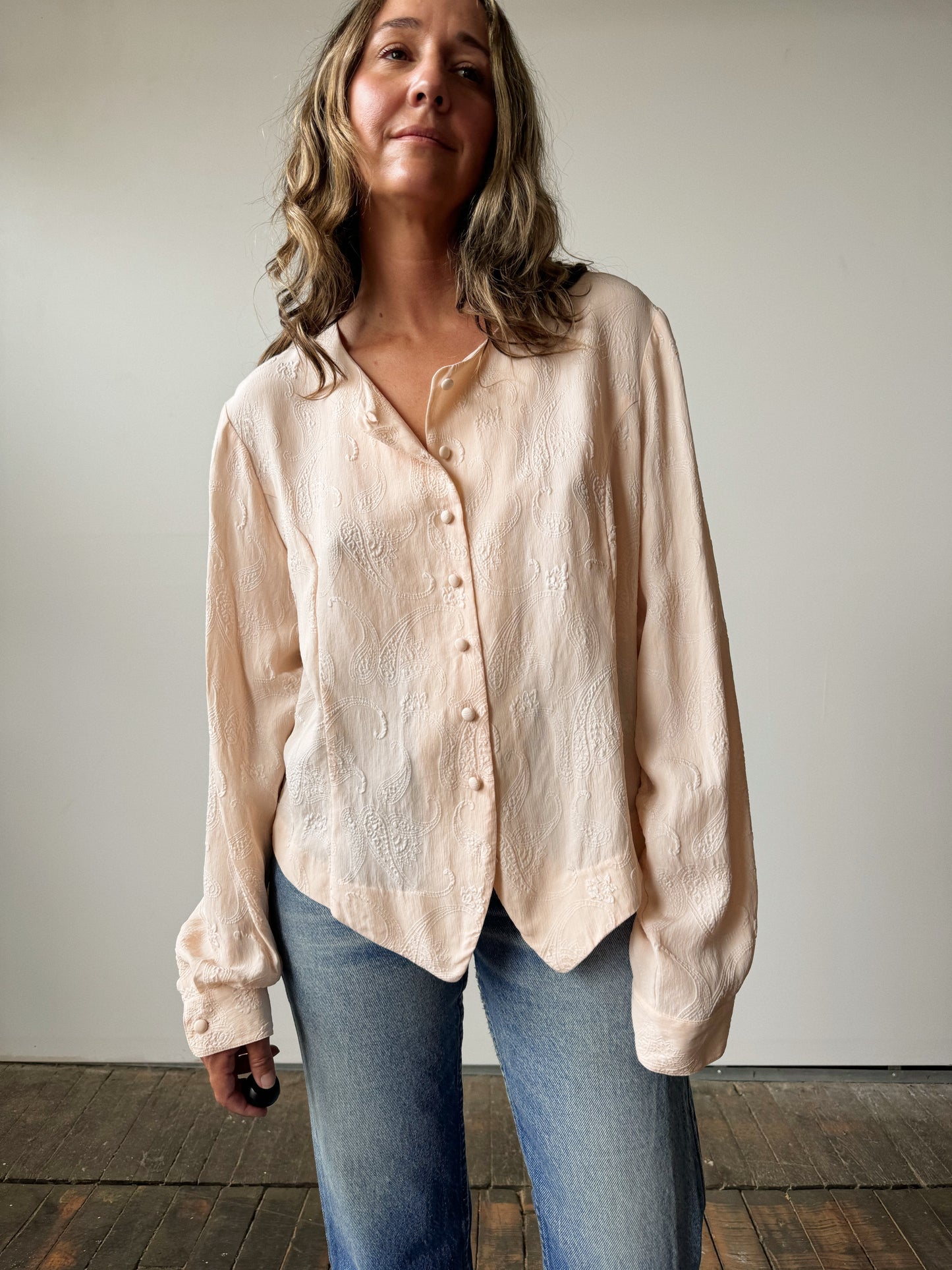 Blush Textured Blouse (L)