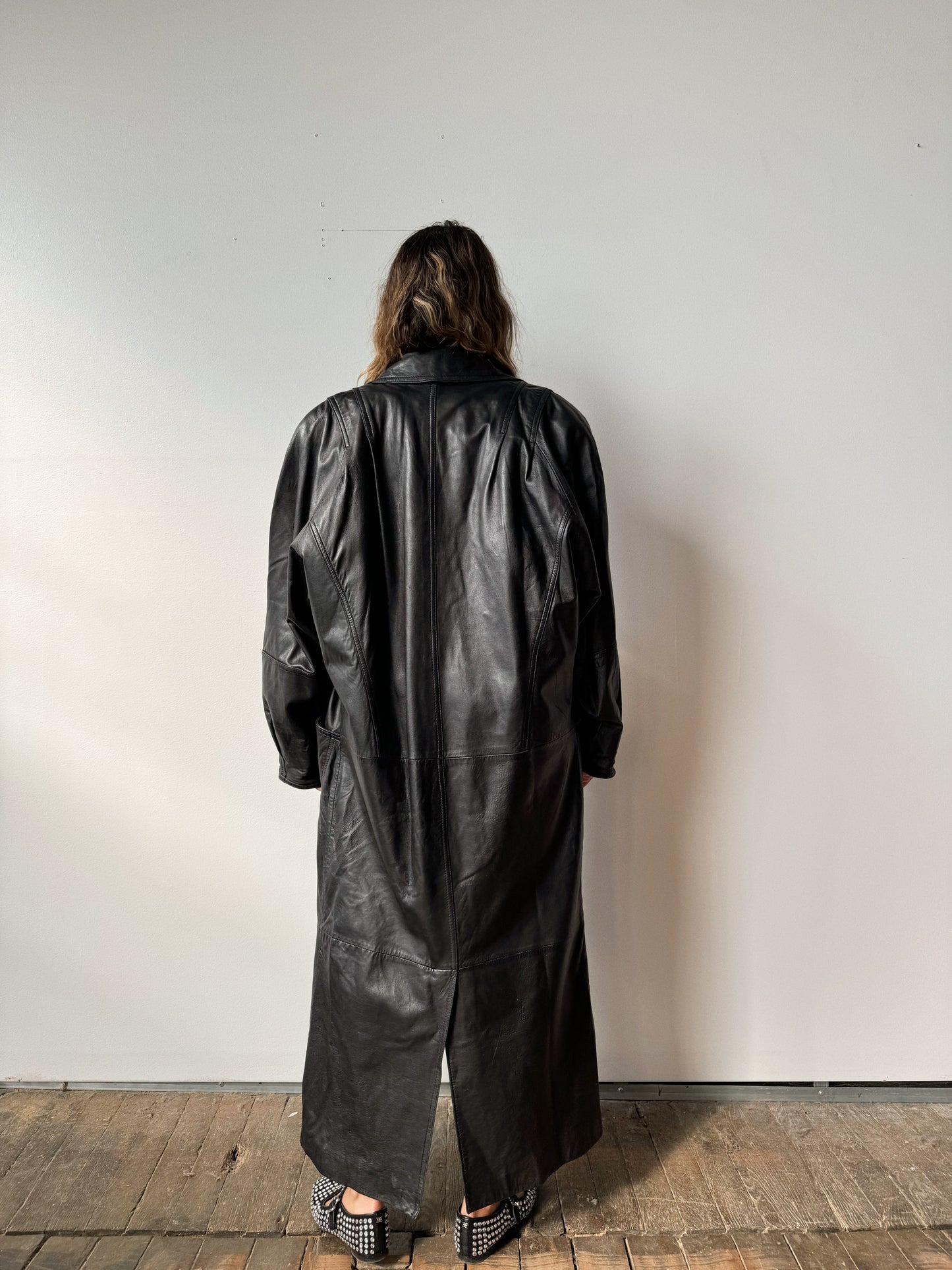 Leather 90s Oversize Trench (M)