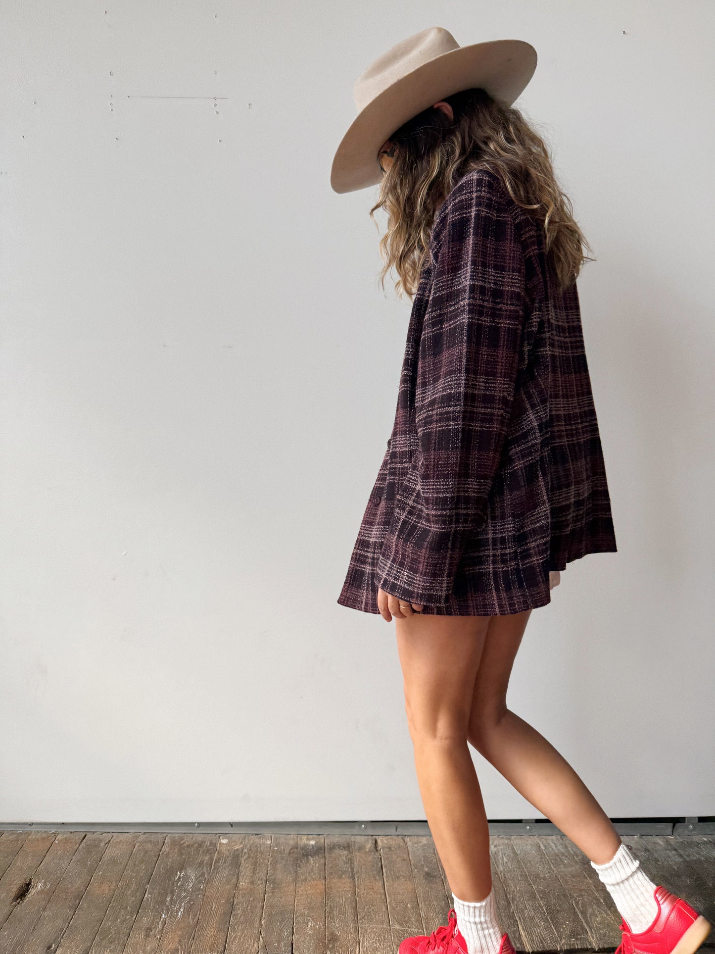 00s Pocket Purple Blazer Coat (M)