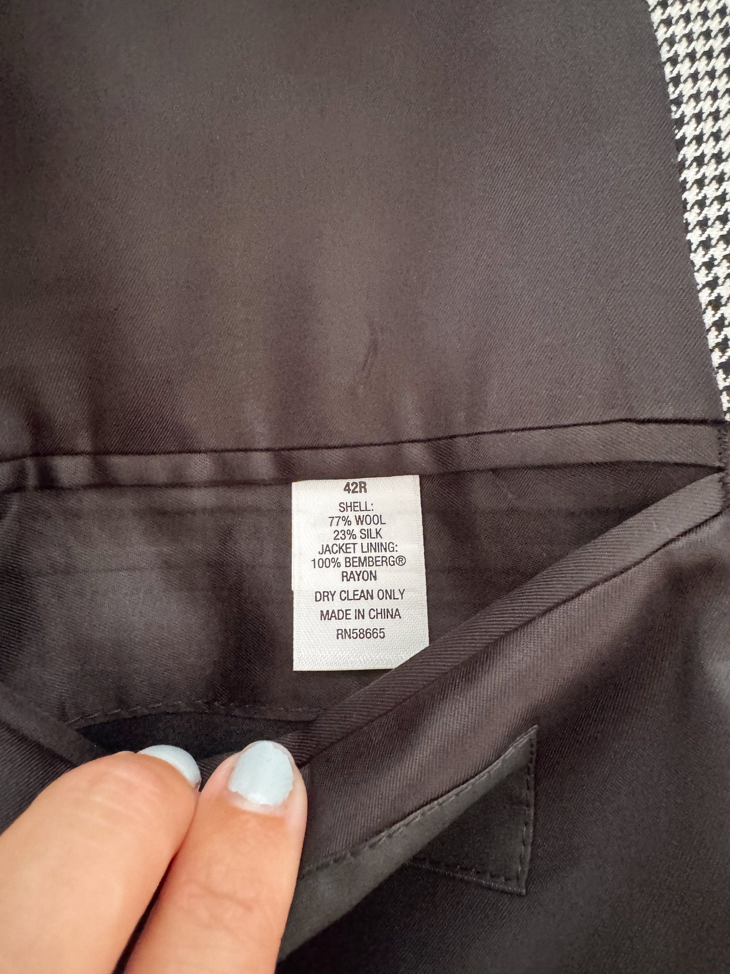 Vintage Mens Nordstrom Houndstooth Sports Coat (XL)