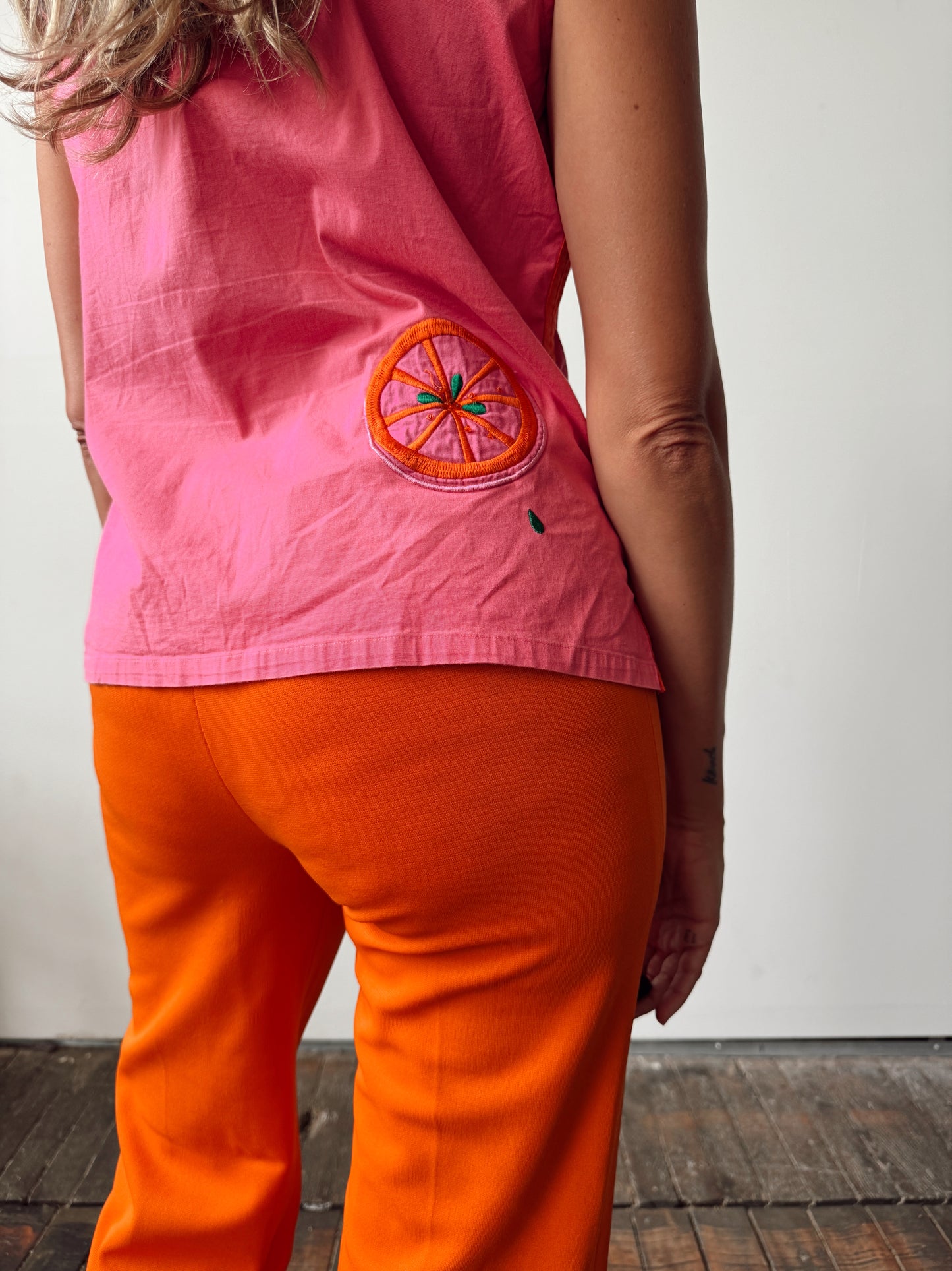 Orange Slices Michael Simon Summer Blouse (M)