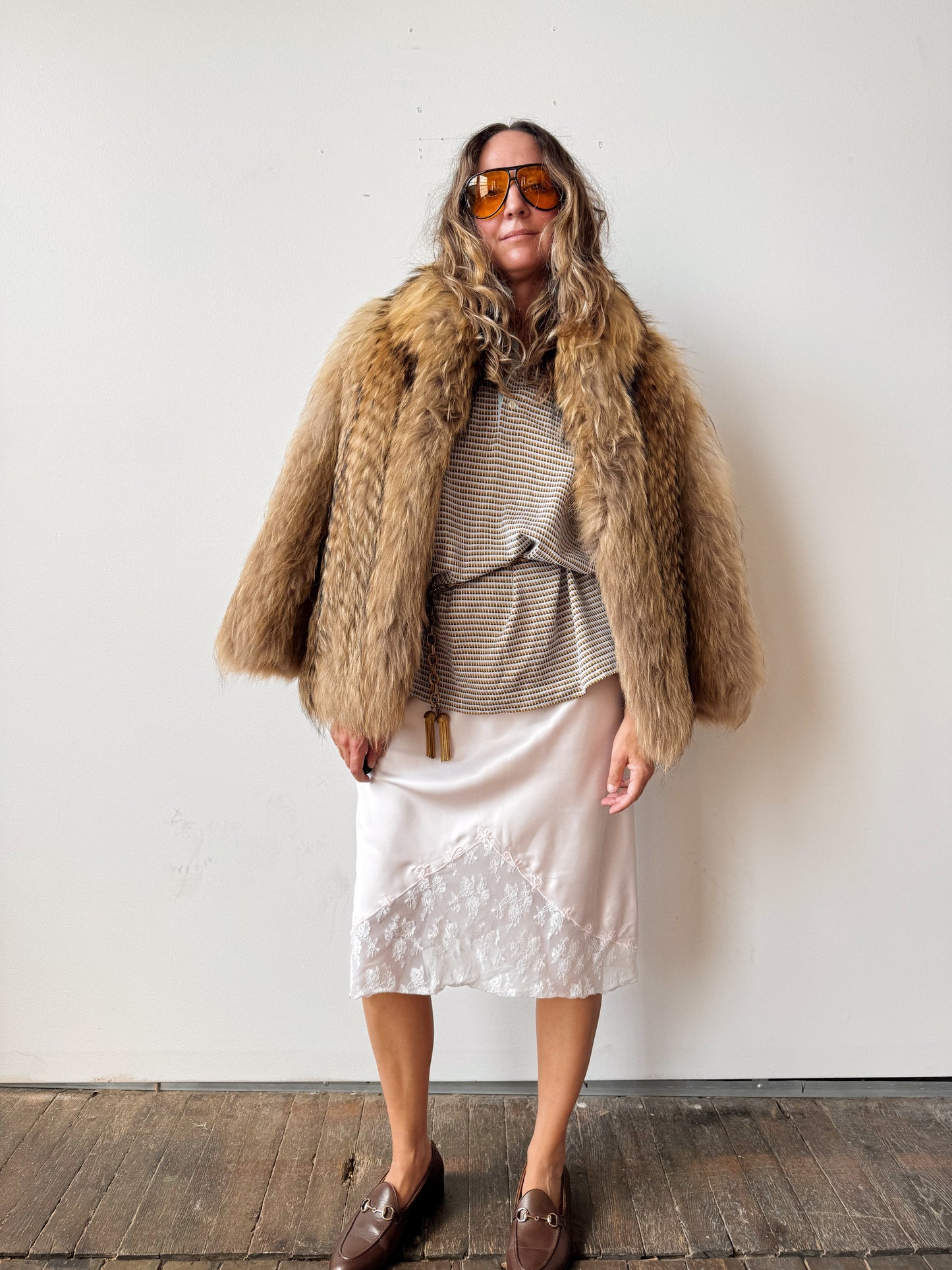 Light Pink 80s Slip Skirt (26")