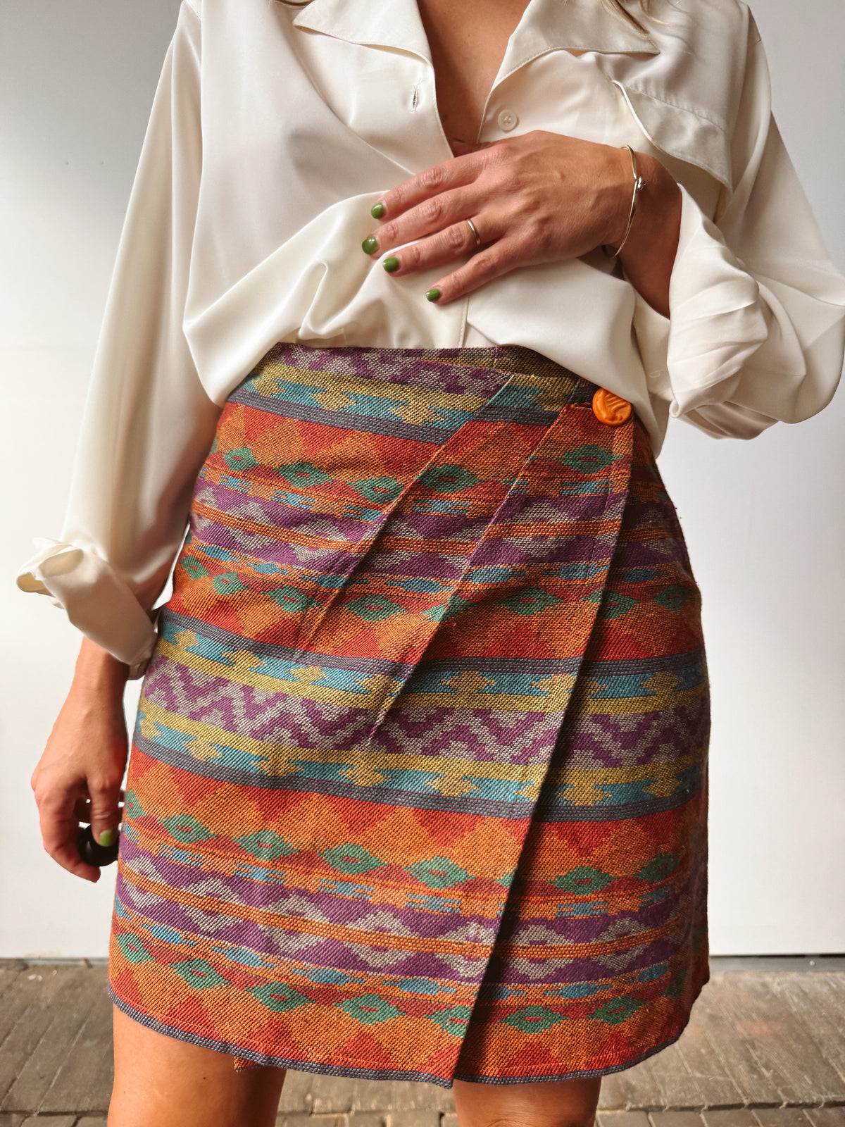 Italian Made 90s The Limited Southwest Wrap Skirt (28")