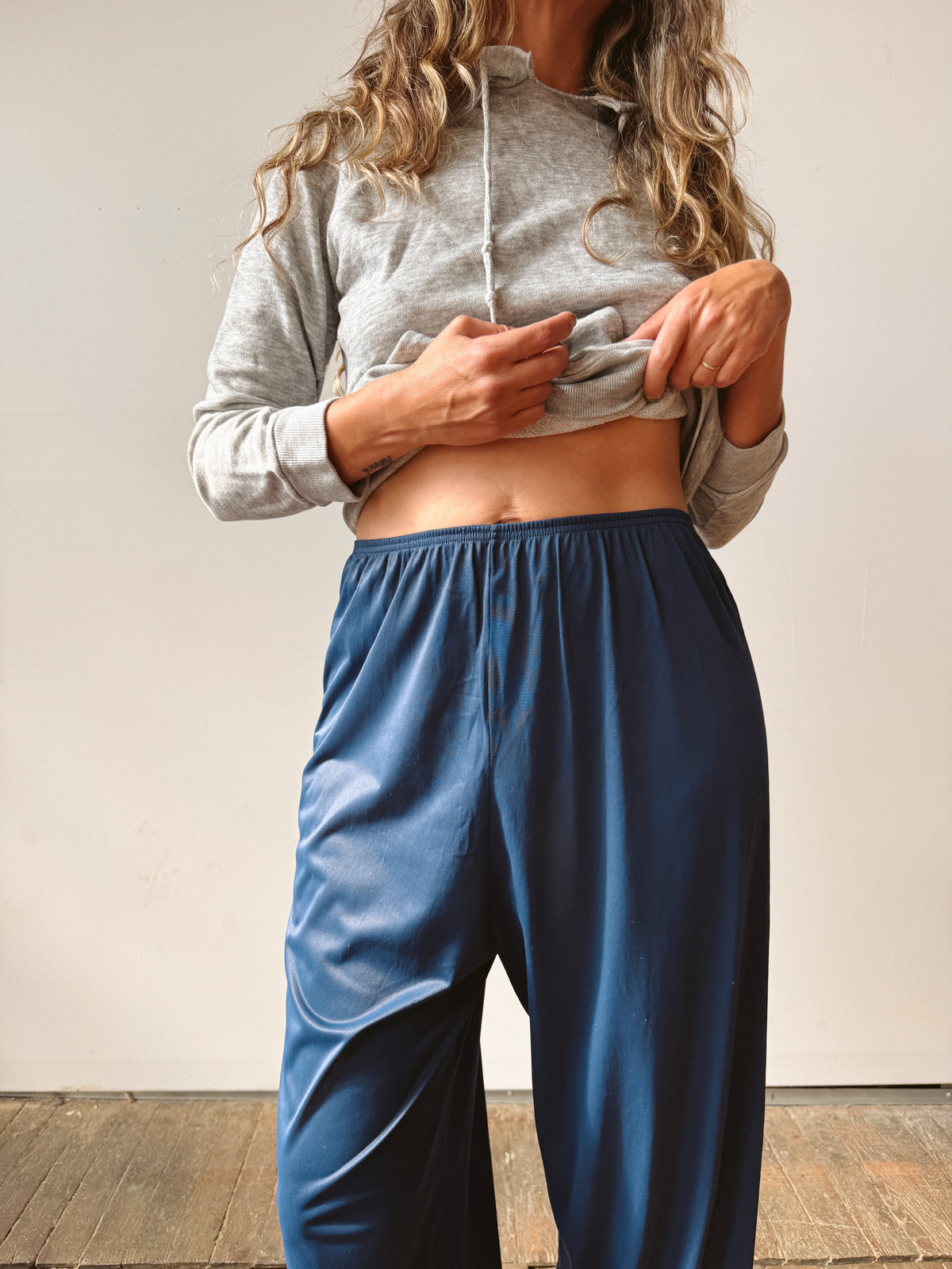 Blue Nylon Vanity Fair 80s Soft Pant (L)