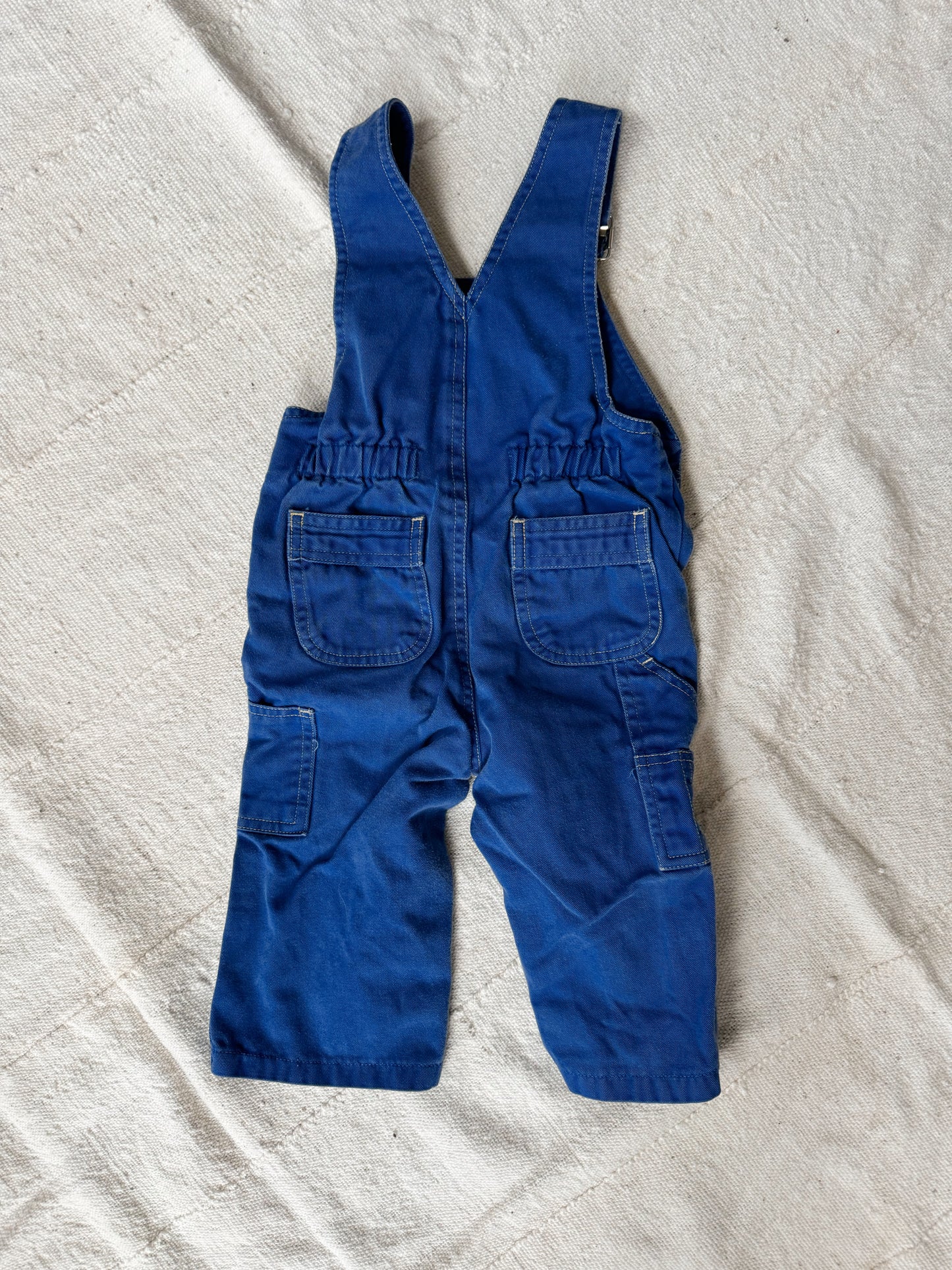 Blue Cotton Twill Overalls (12m)