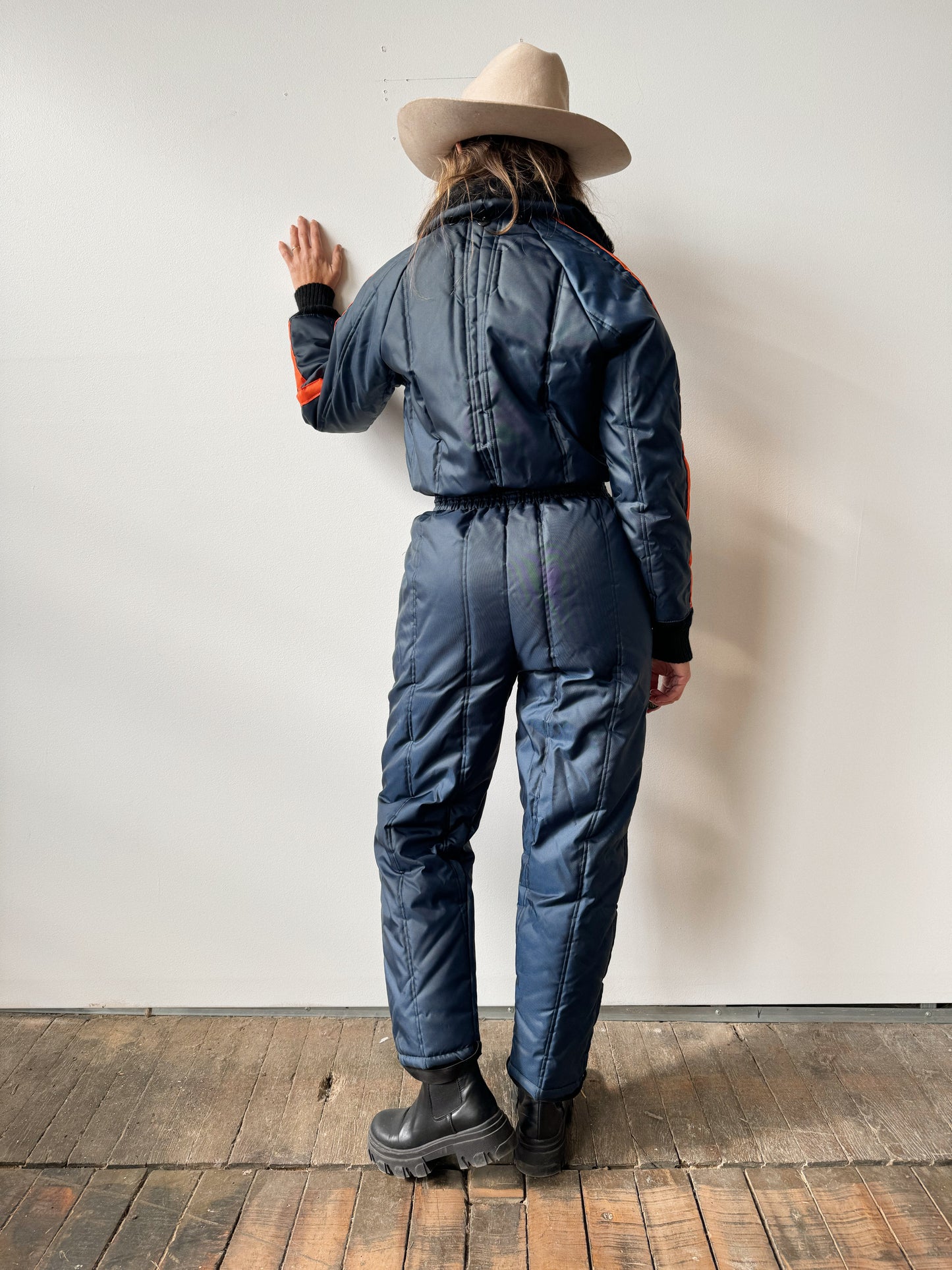 70s Nylon Snowmobile Snow Suit (M)