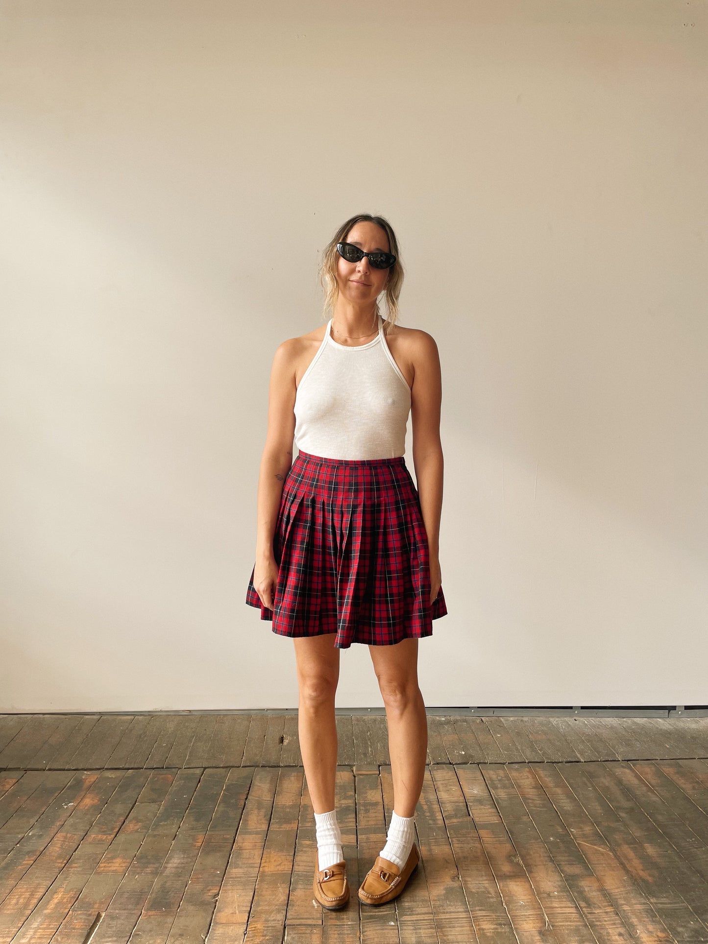Plaid 90s School Girl Mini Skirt (S)