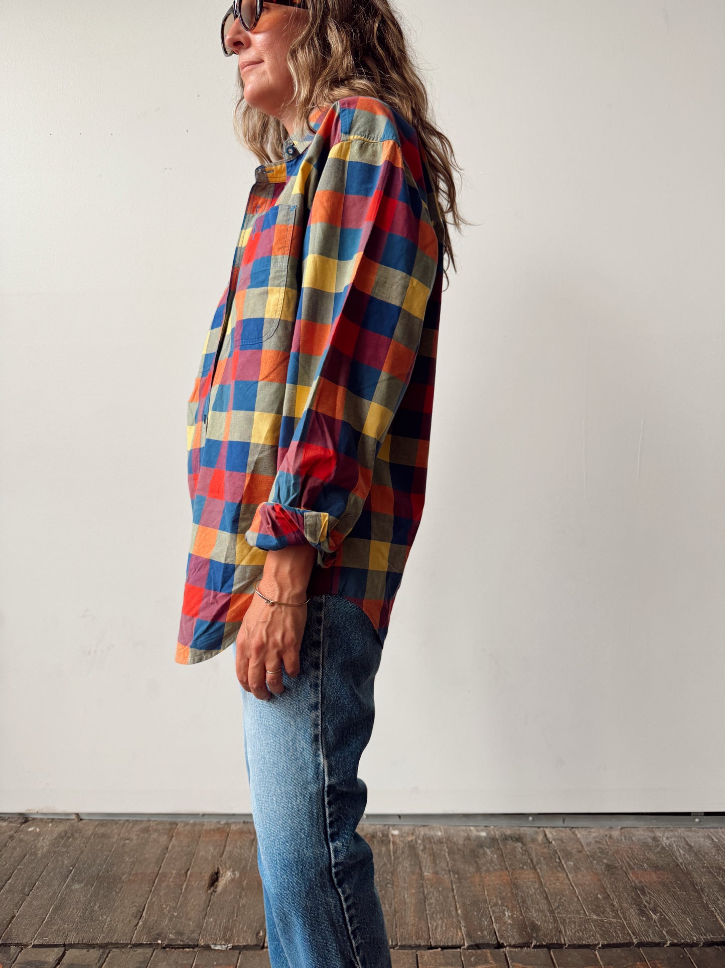 Multicolor Plaid Woven Shirt (M)