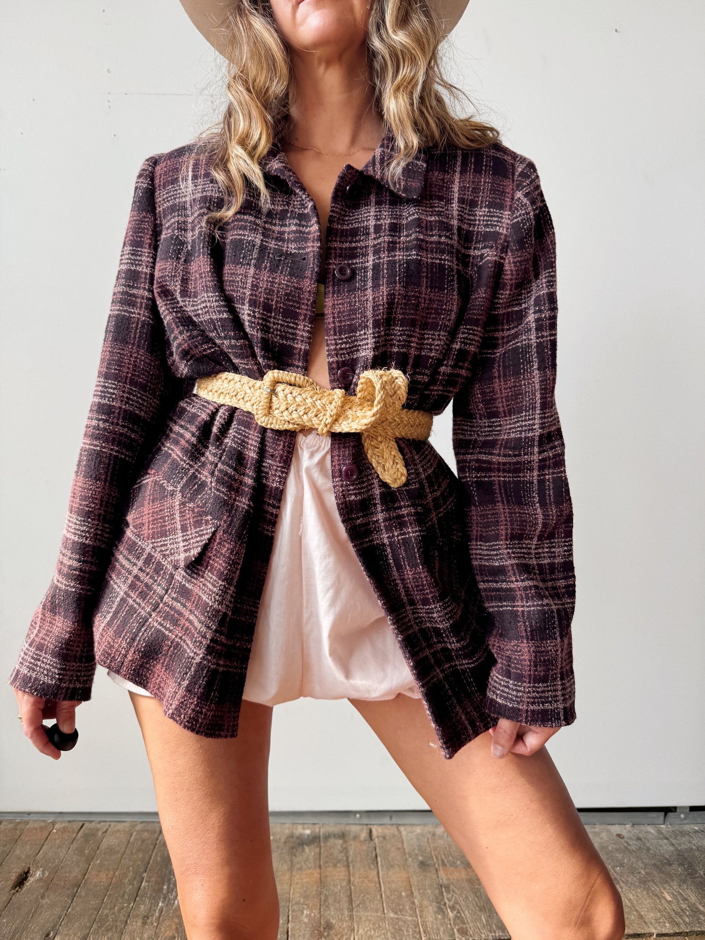 00s Pocket Purple Blazer Coat (M)