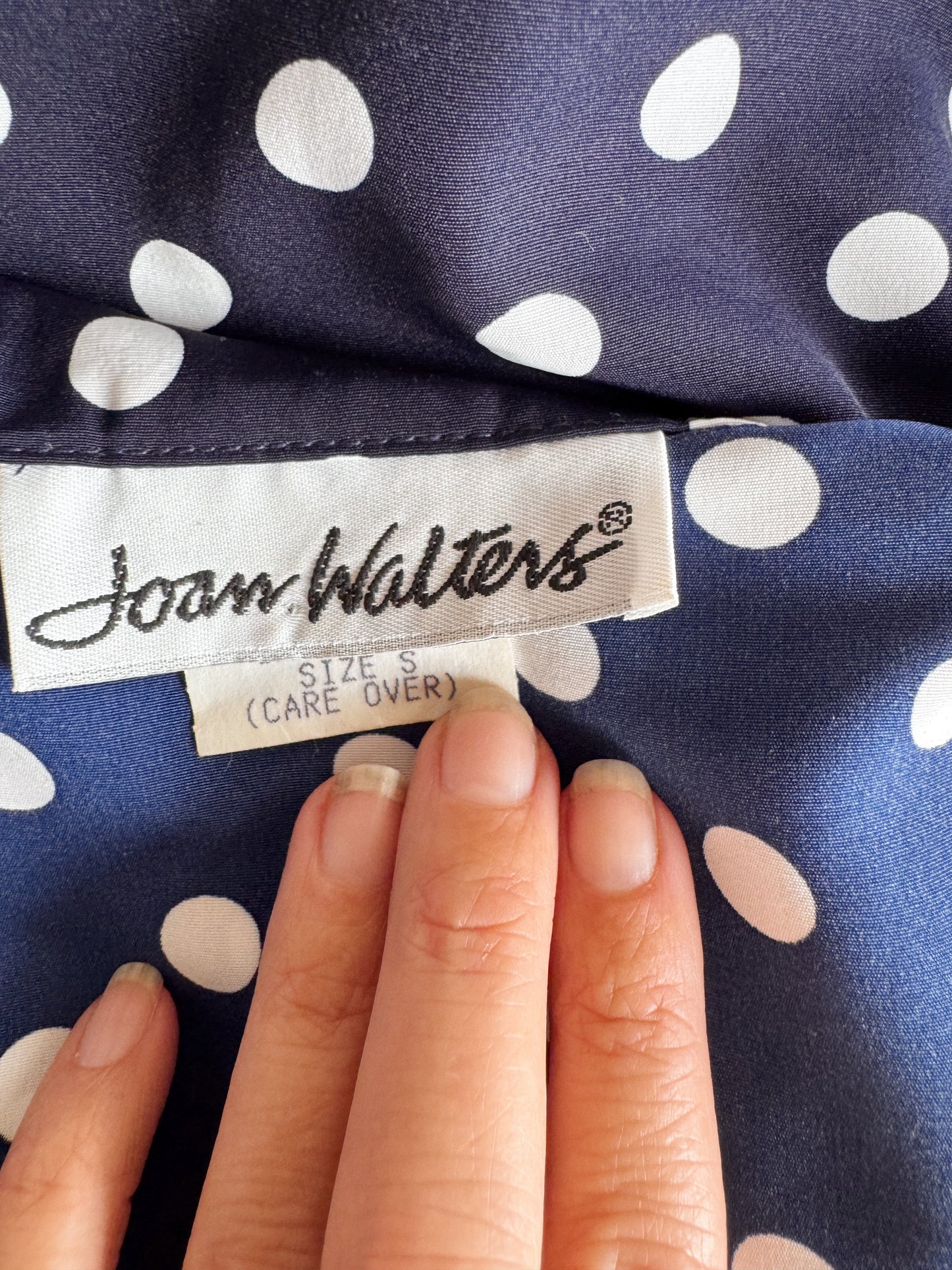 Walters Navy Polka Dot Blouse (M)