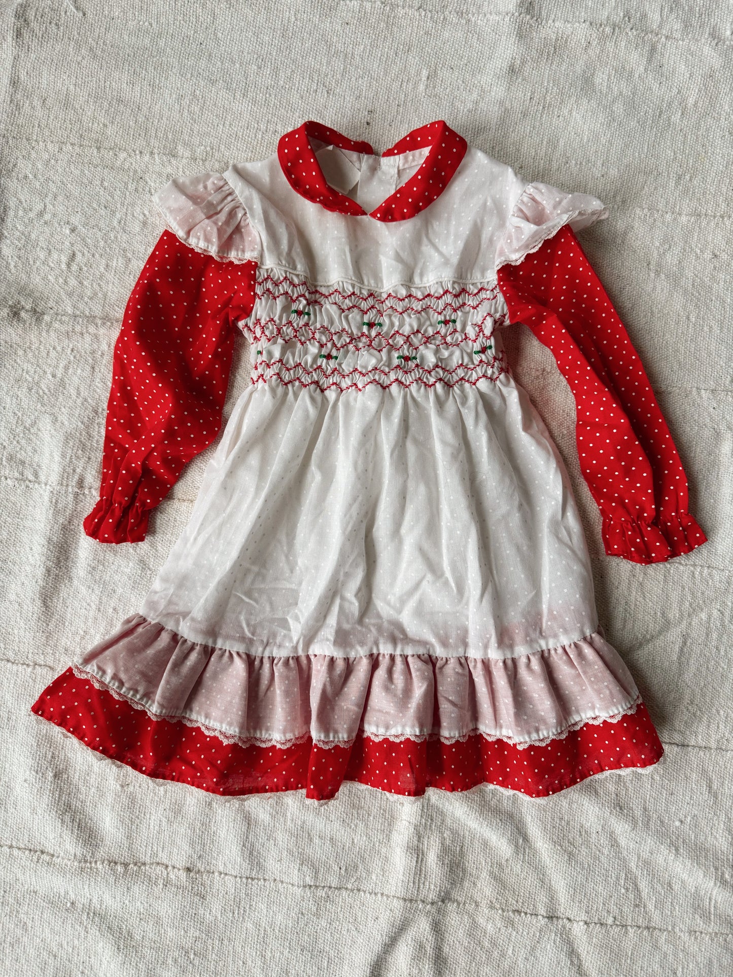 Hand Smocked Christmas 70s Dress (3T)