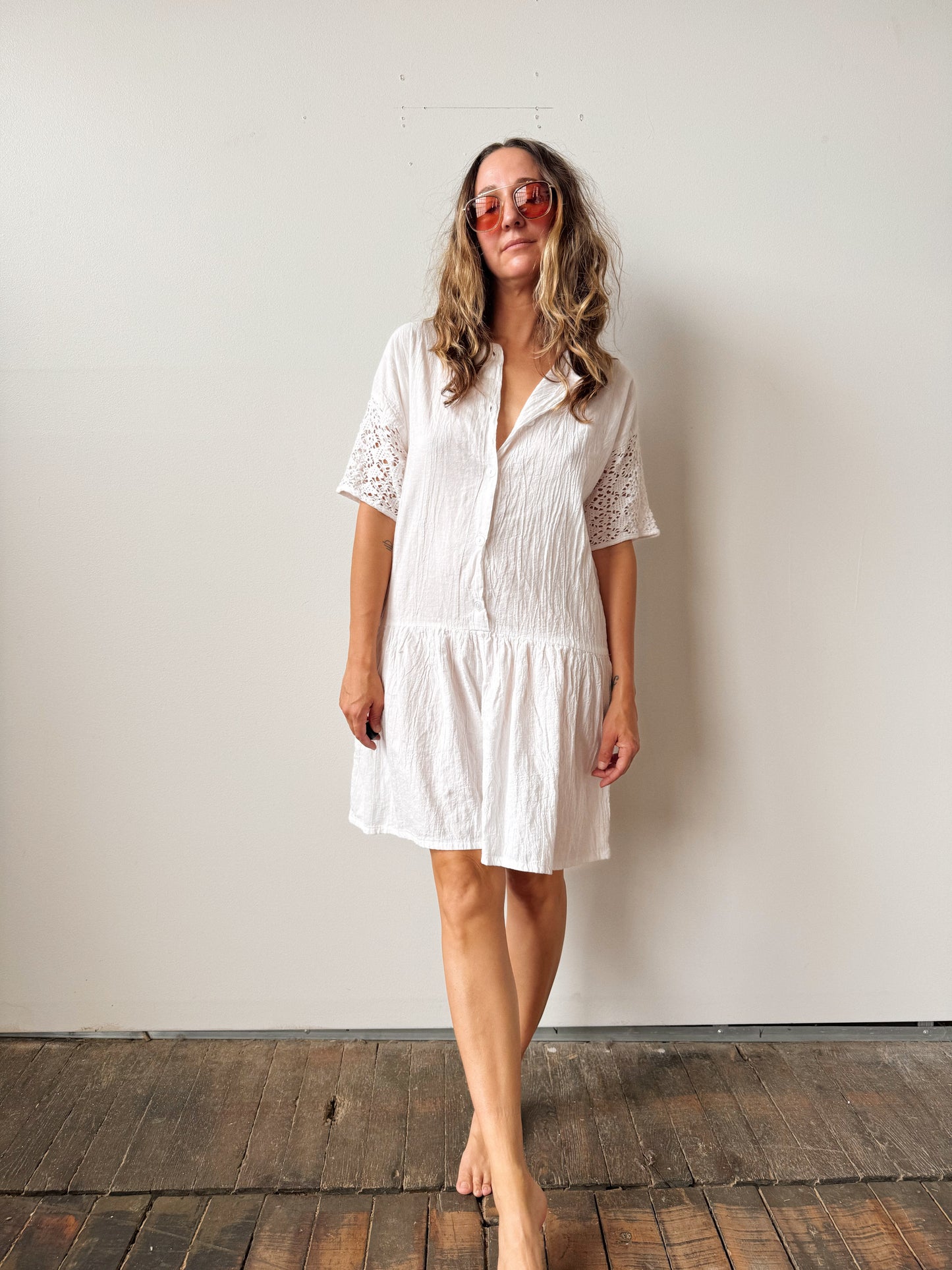 80s Dropwaist Gauze Romper (M)