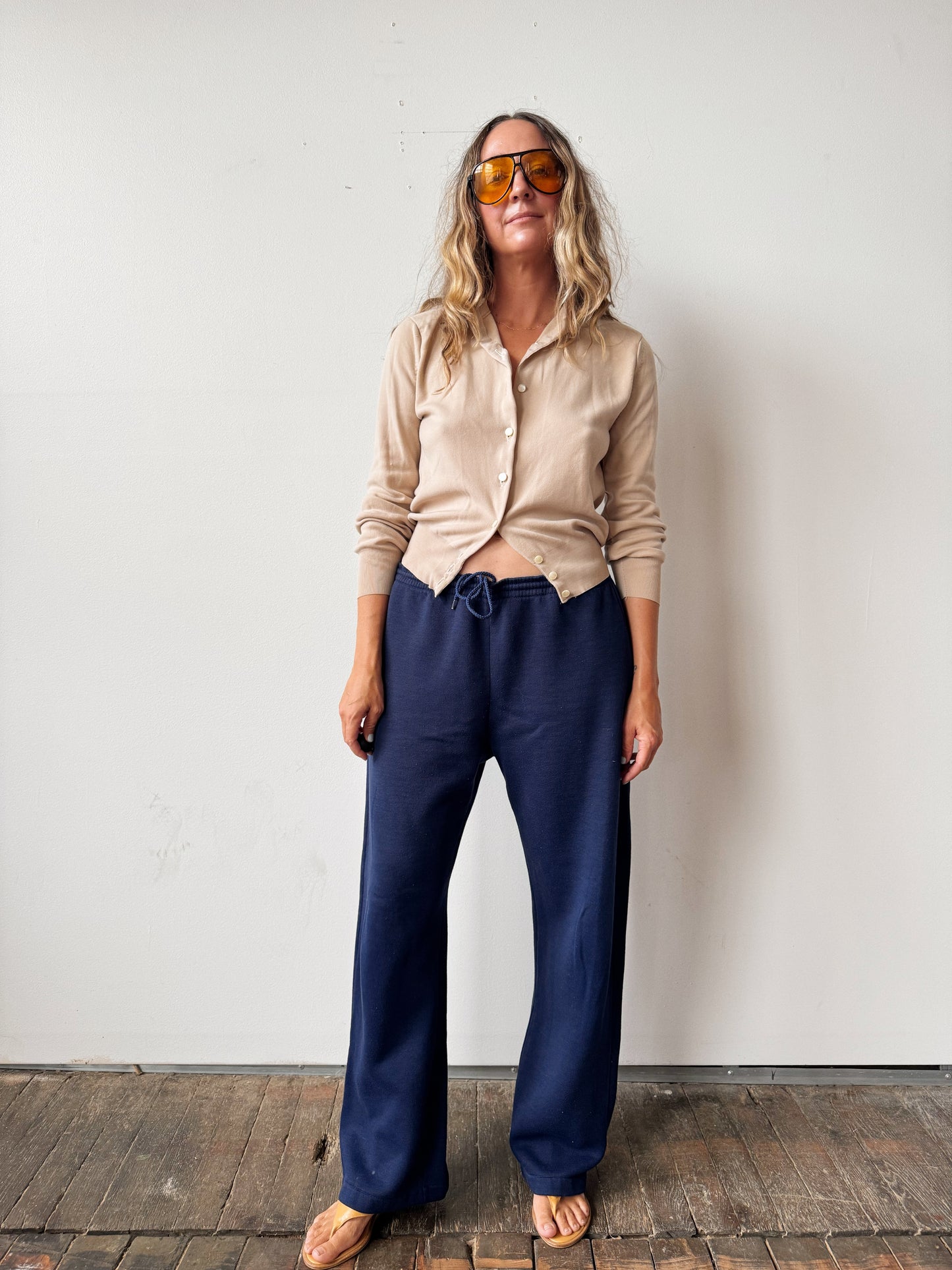 Beige Minimal 60s Cardigan (M)