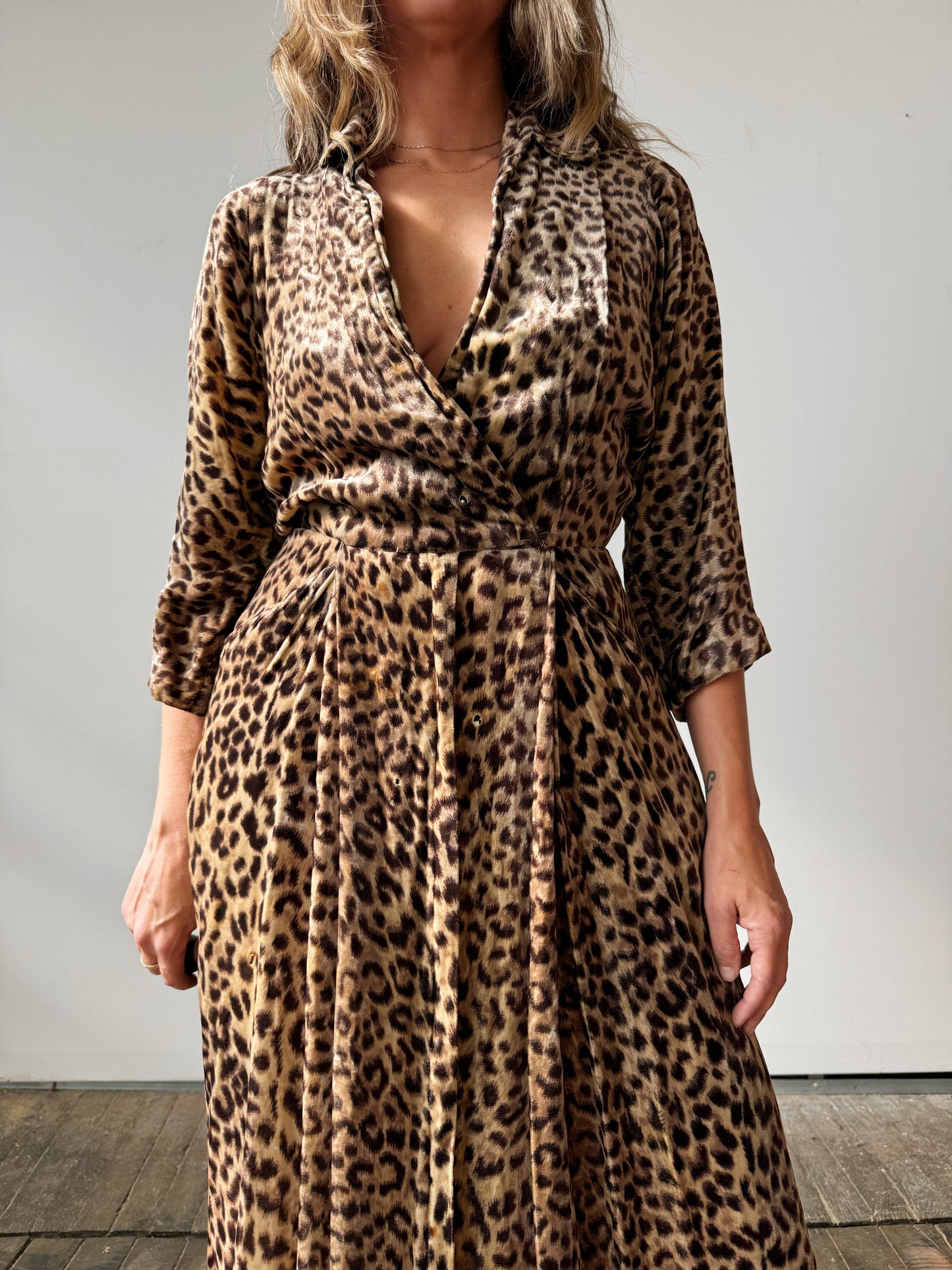 Velvet Leopard 50s Dress (M)