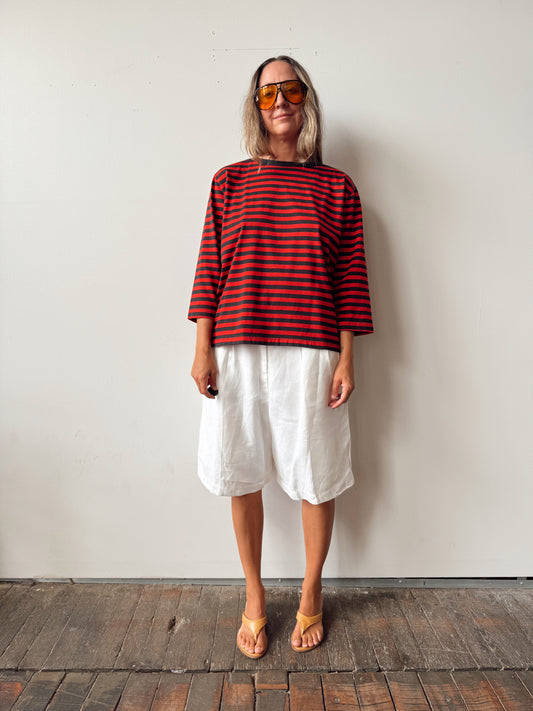 Red Stripped Paradise Cotton Shirt (XL)
