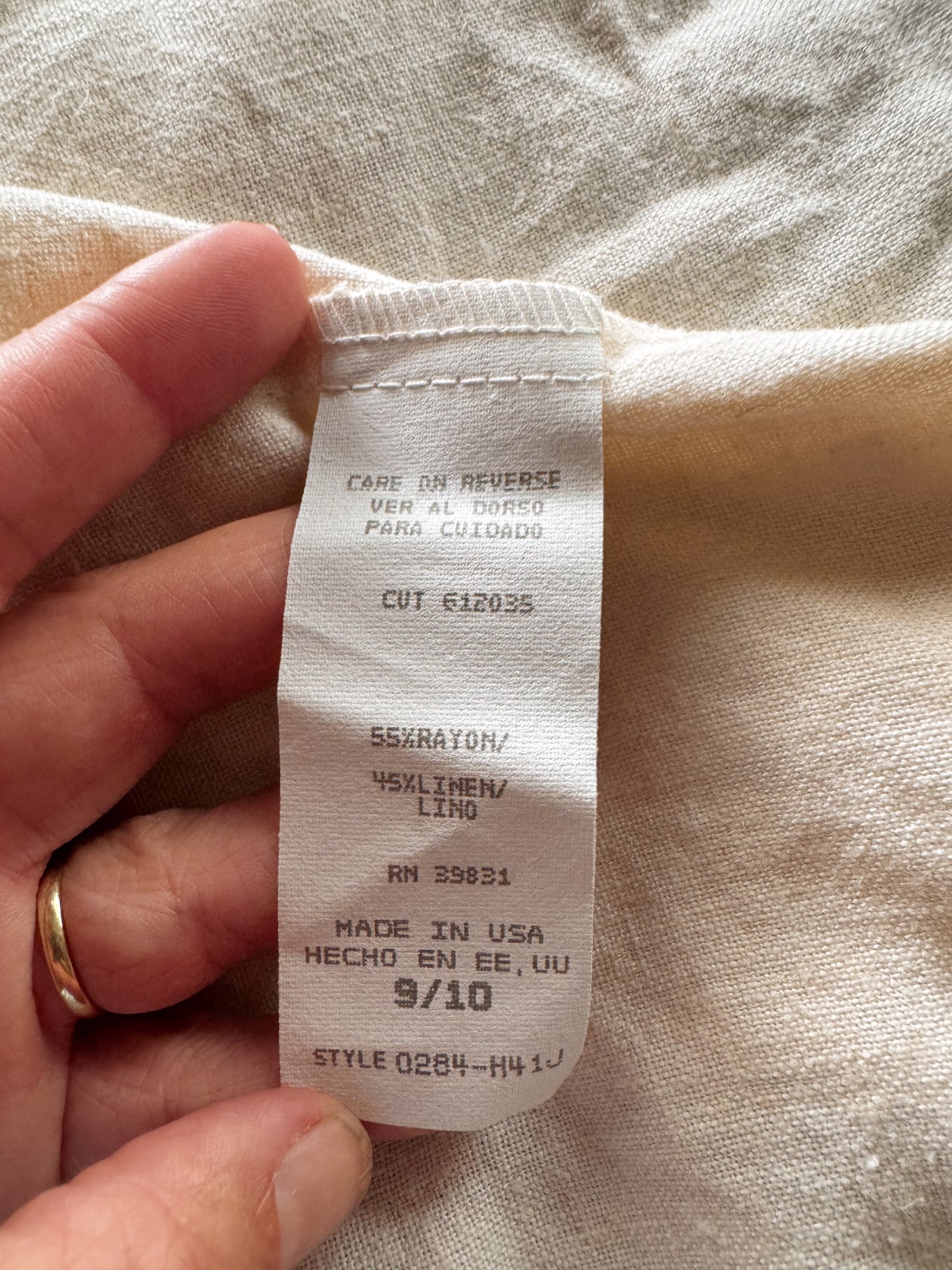 Linen Mini Skirt with Side Button (27")