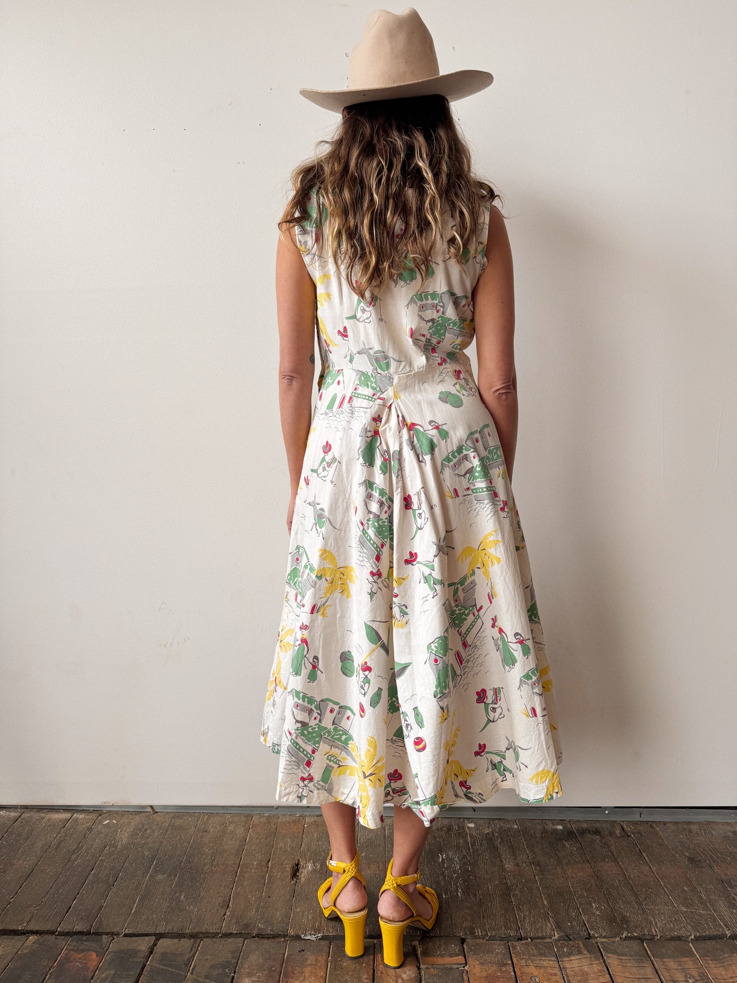 Handmade 40s Rio Print Cotton Sundress (M)