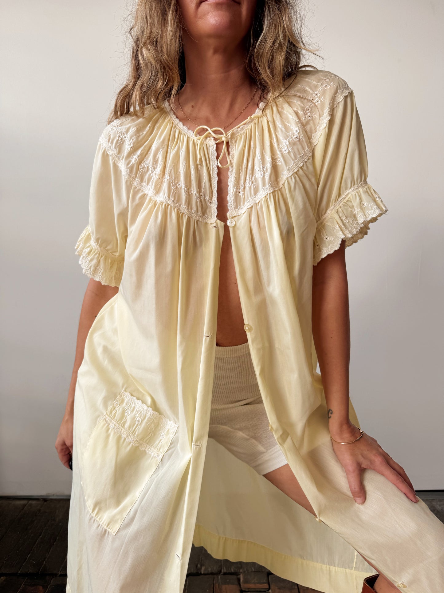 Butter Yellow Sleep Shirt Dress (M)