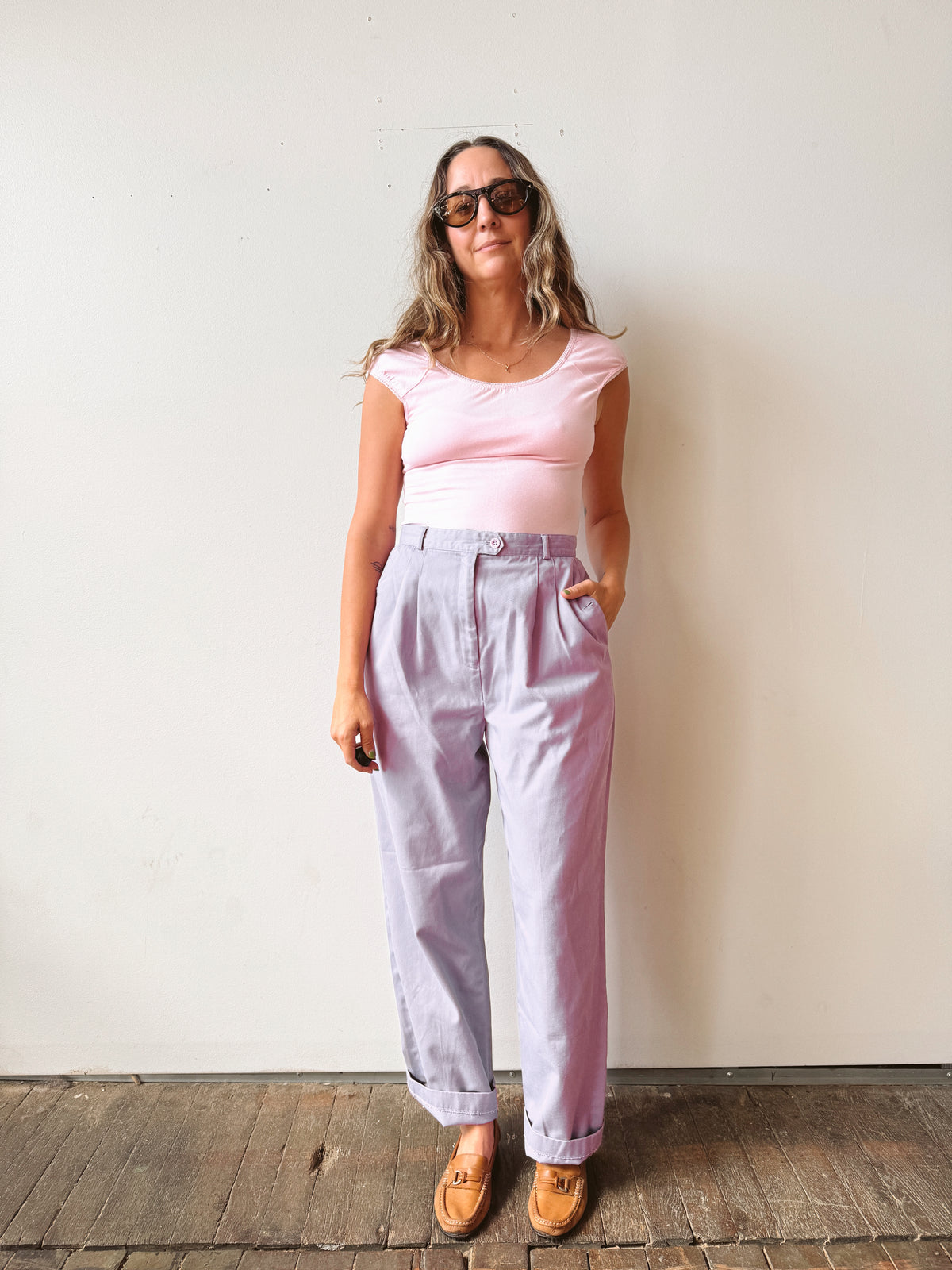Lilac 90s Chino Trouser Pants (27")