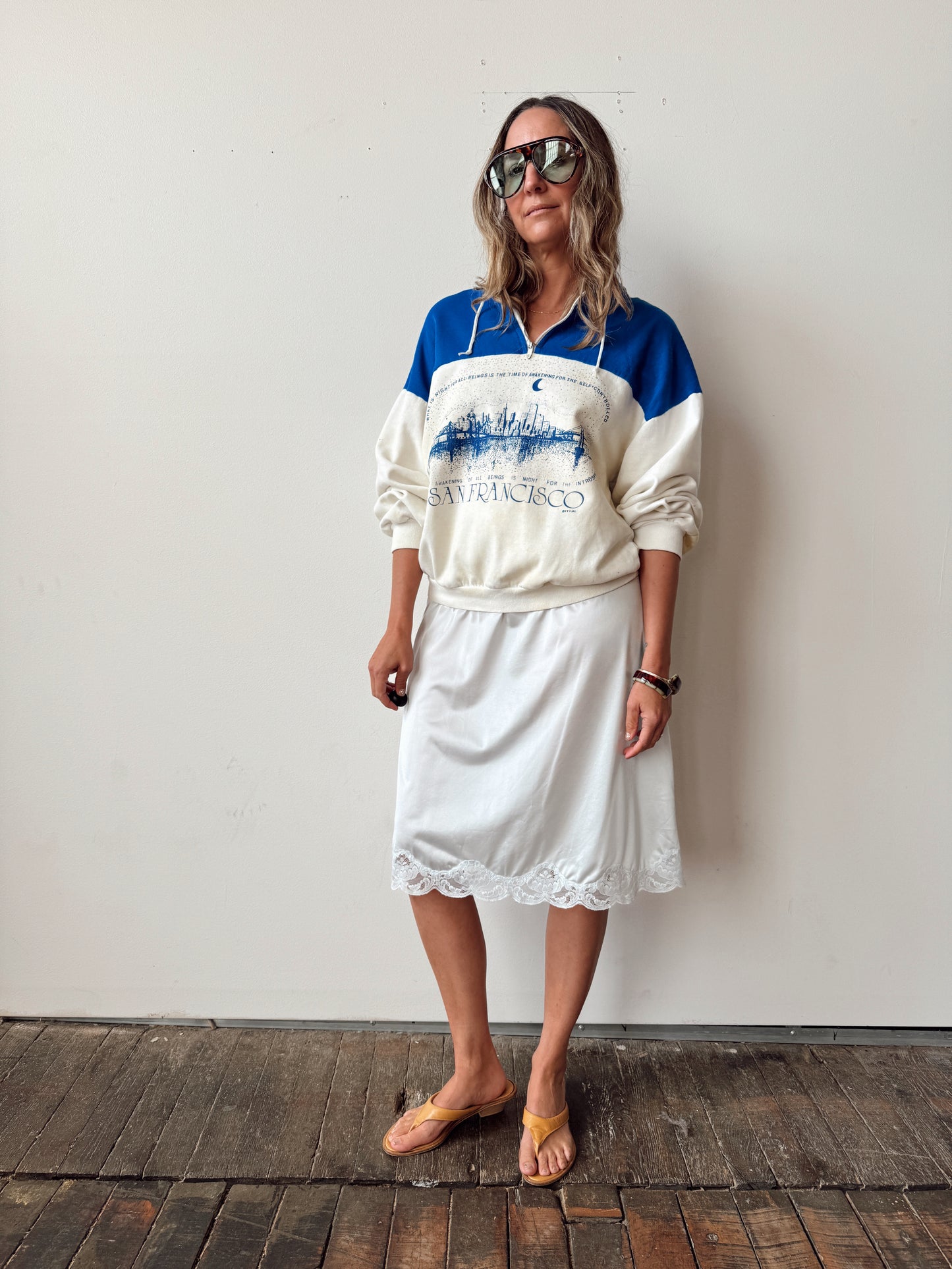 Vintage 90s San Francisco Half Zip Sweatshirt (M)